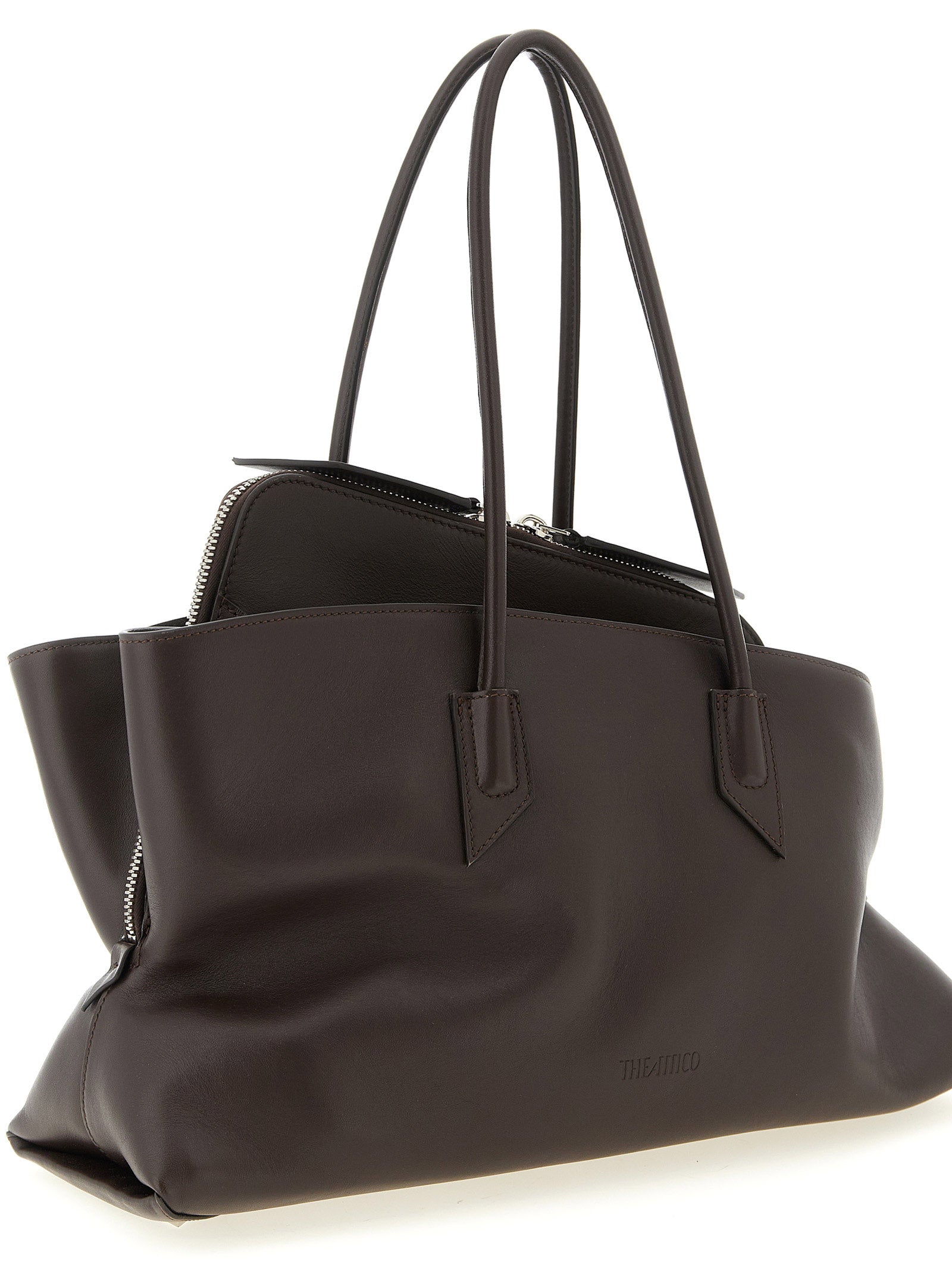 The Attico Braunes Kalbsleder Damen Crossbody Tasche