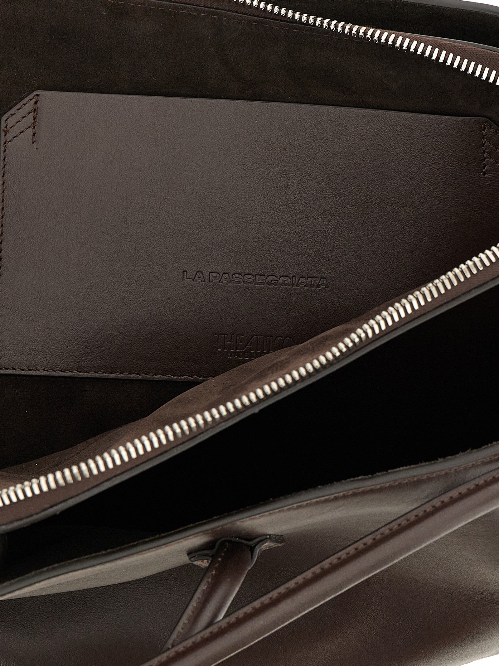 The Attico Braunes Kalbsleder Damen Crossbody Tasche