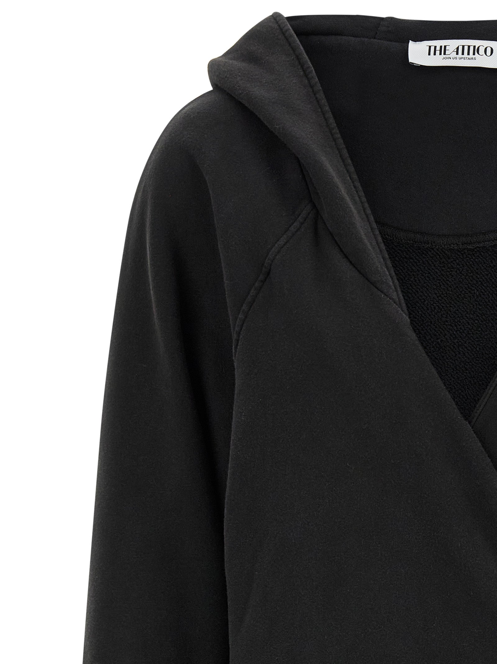 The Attico Schwarzes kurzes Baumwollkleid