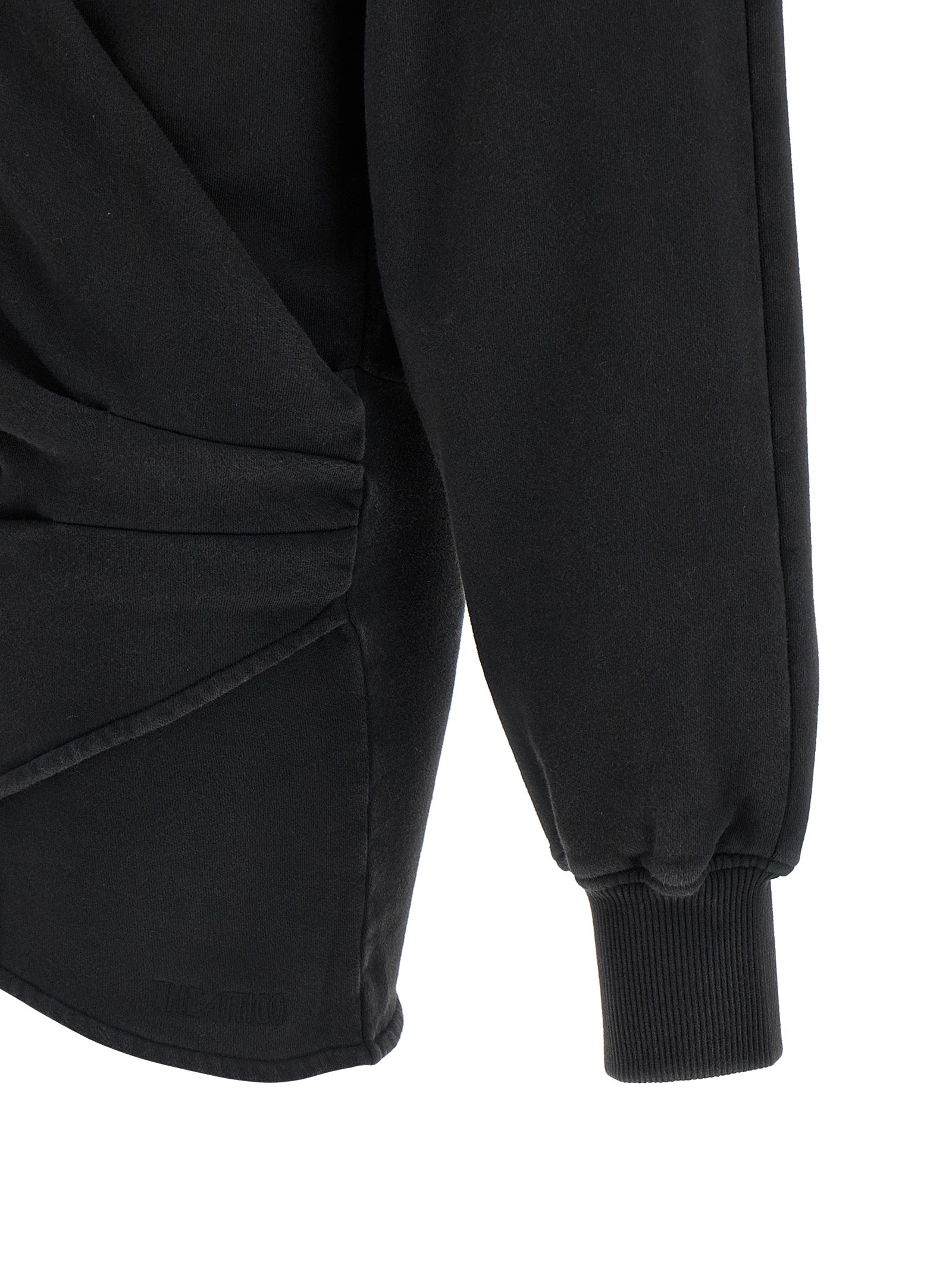 The Attico Schwarzes kurzes Baumwollkleid