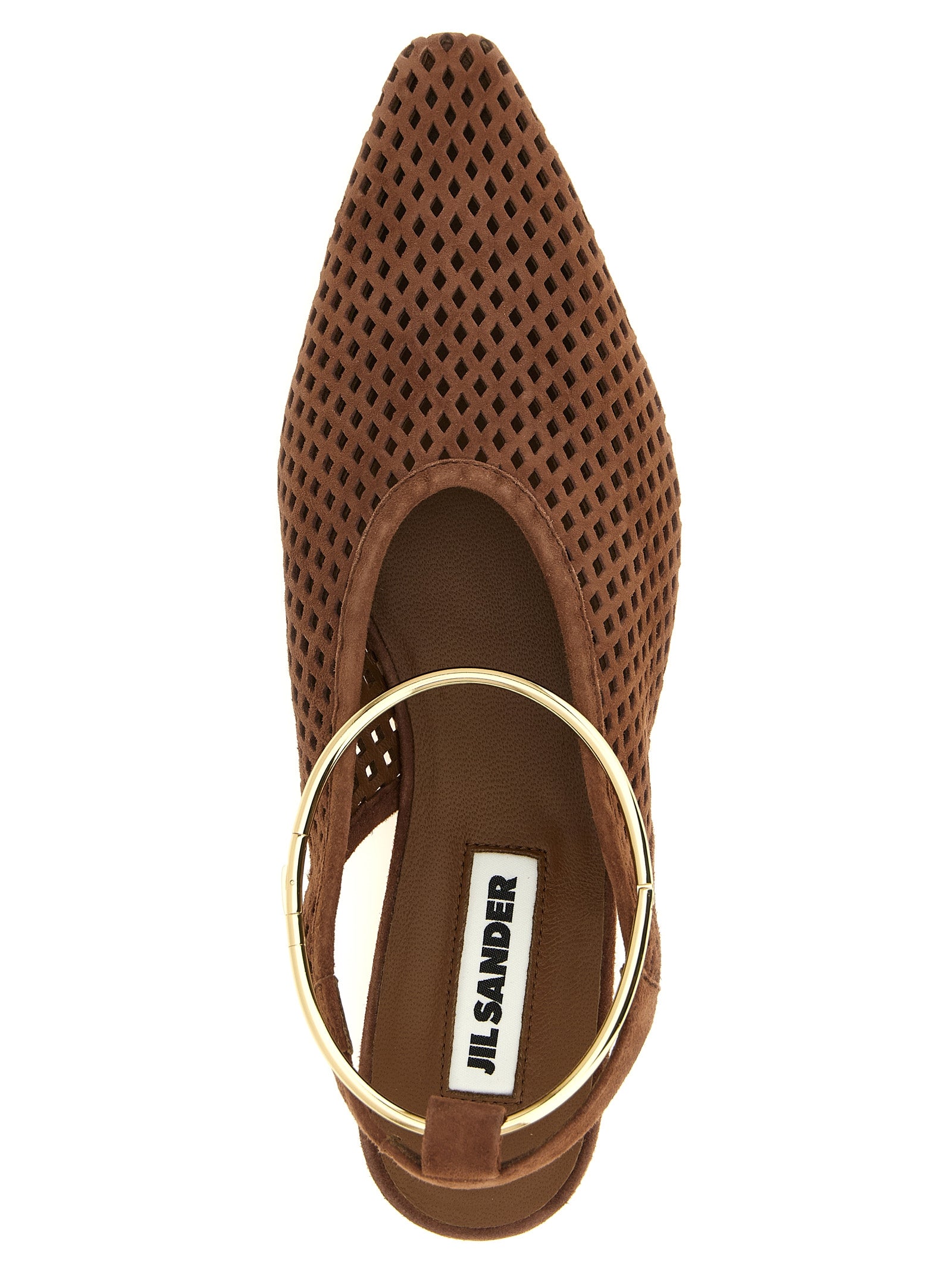 Jil Sander Ballerinas aus braunem Ziegenleder