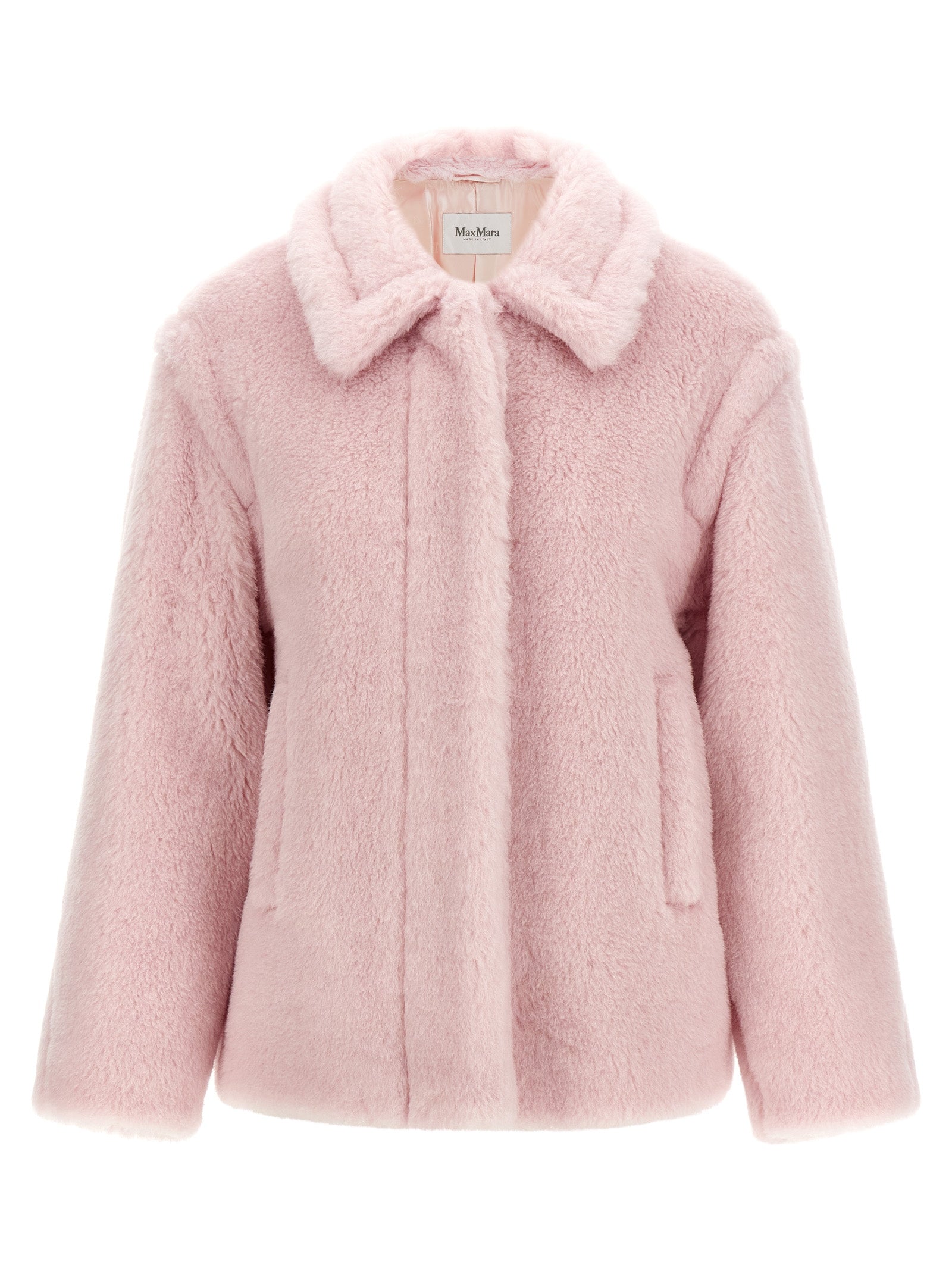 Max Mara Mehrfarbiger Mantel aus Alpaka und Leder