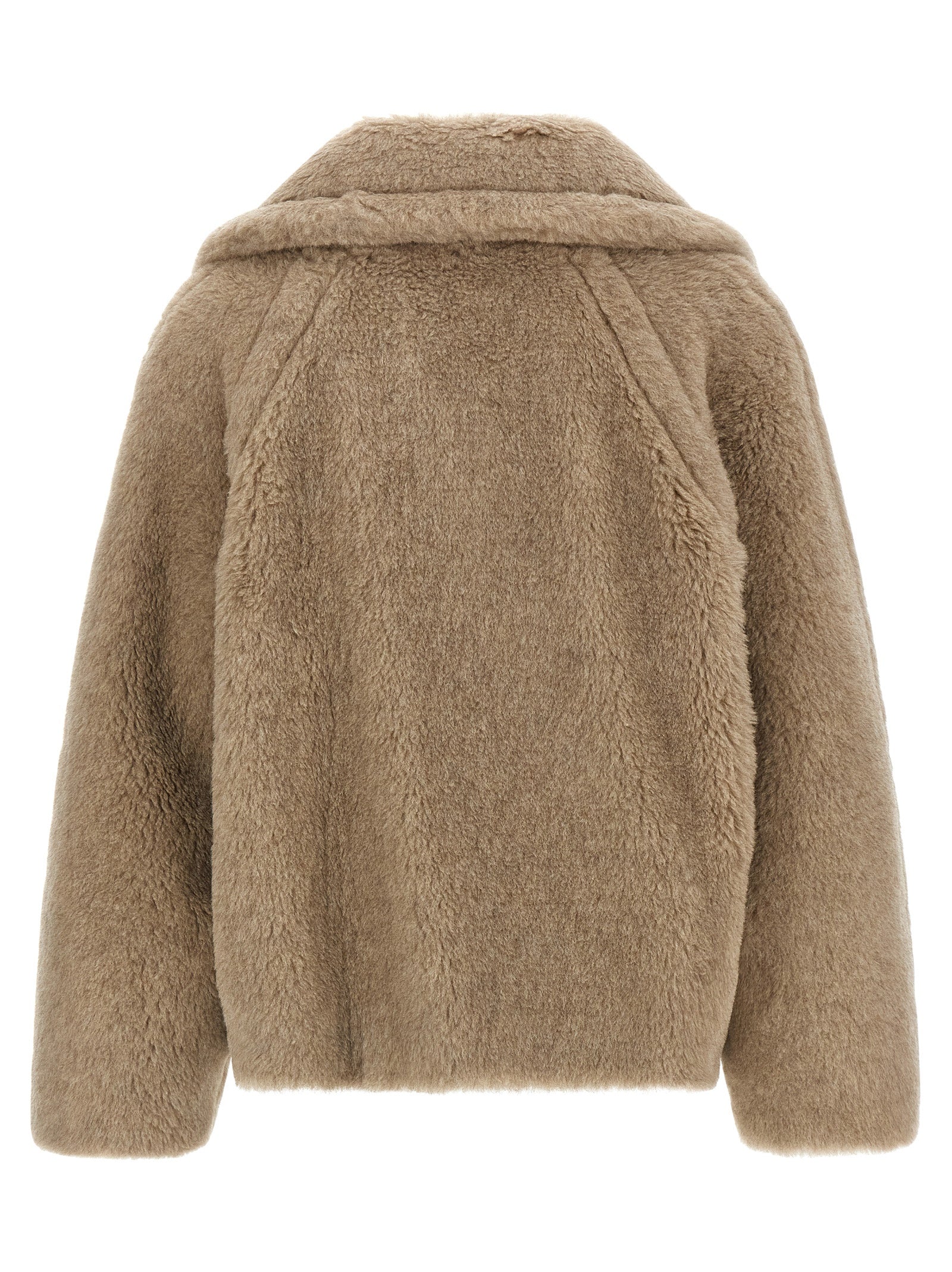 Max Mara Beige Alpaka Leder Mantel