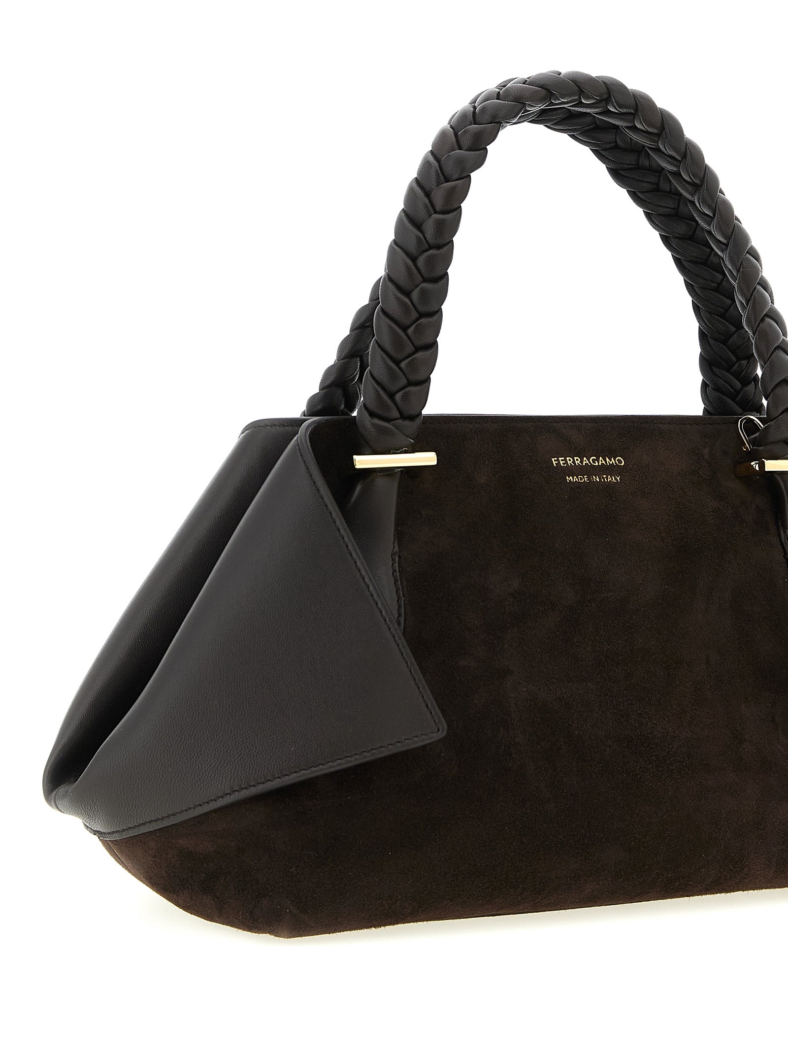 Ferragamo Braune Ziegenleder-Handtasche