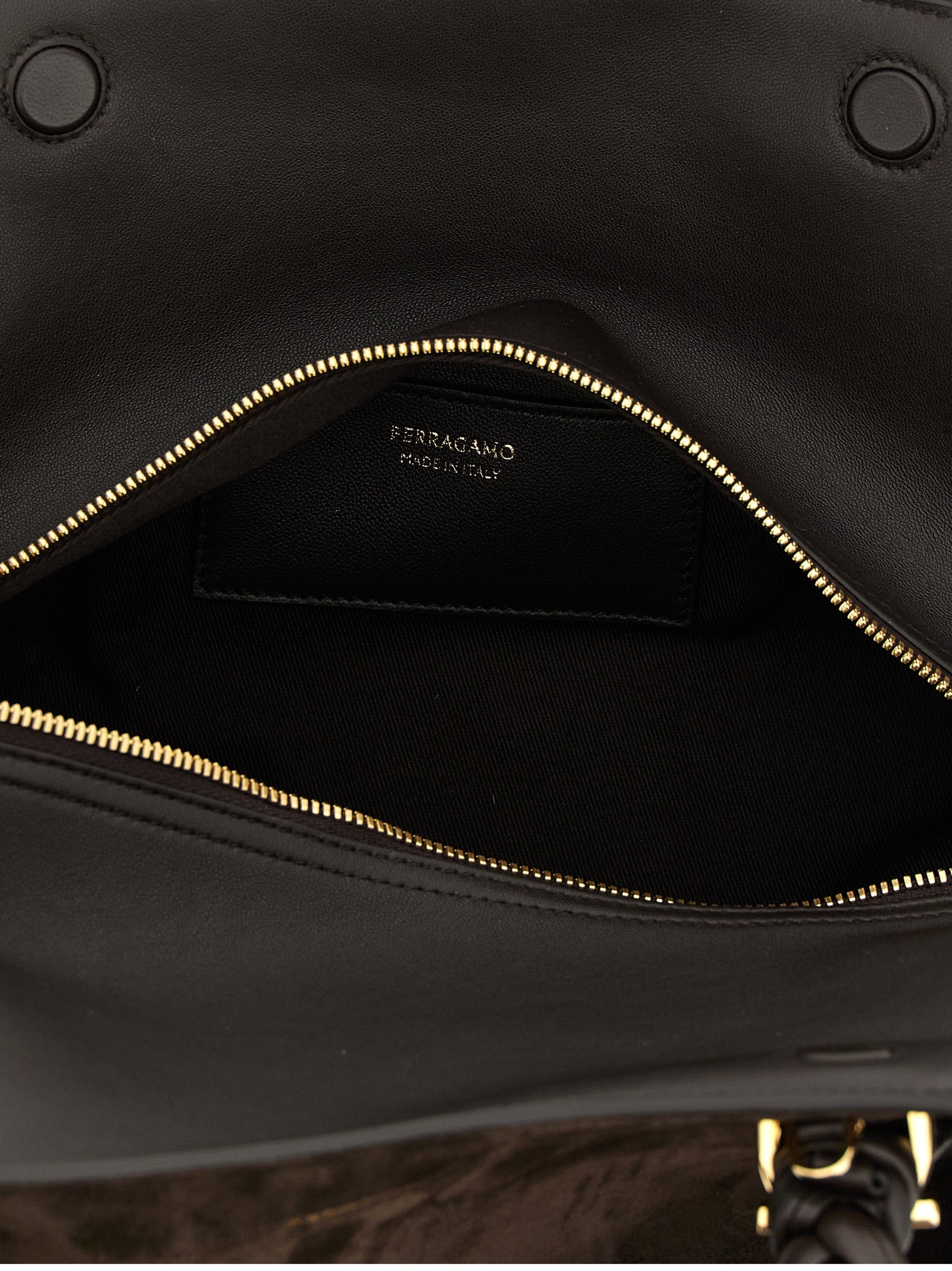 Ferragamo Braune Ziegenleder-Handtasche