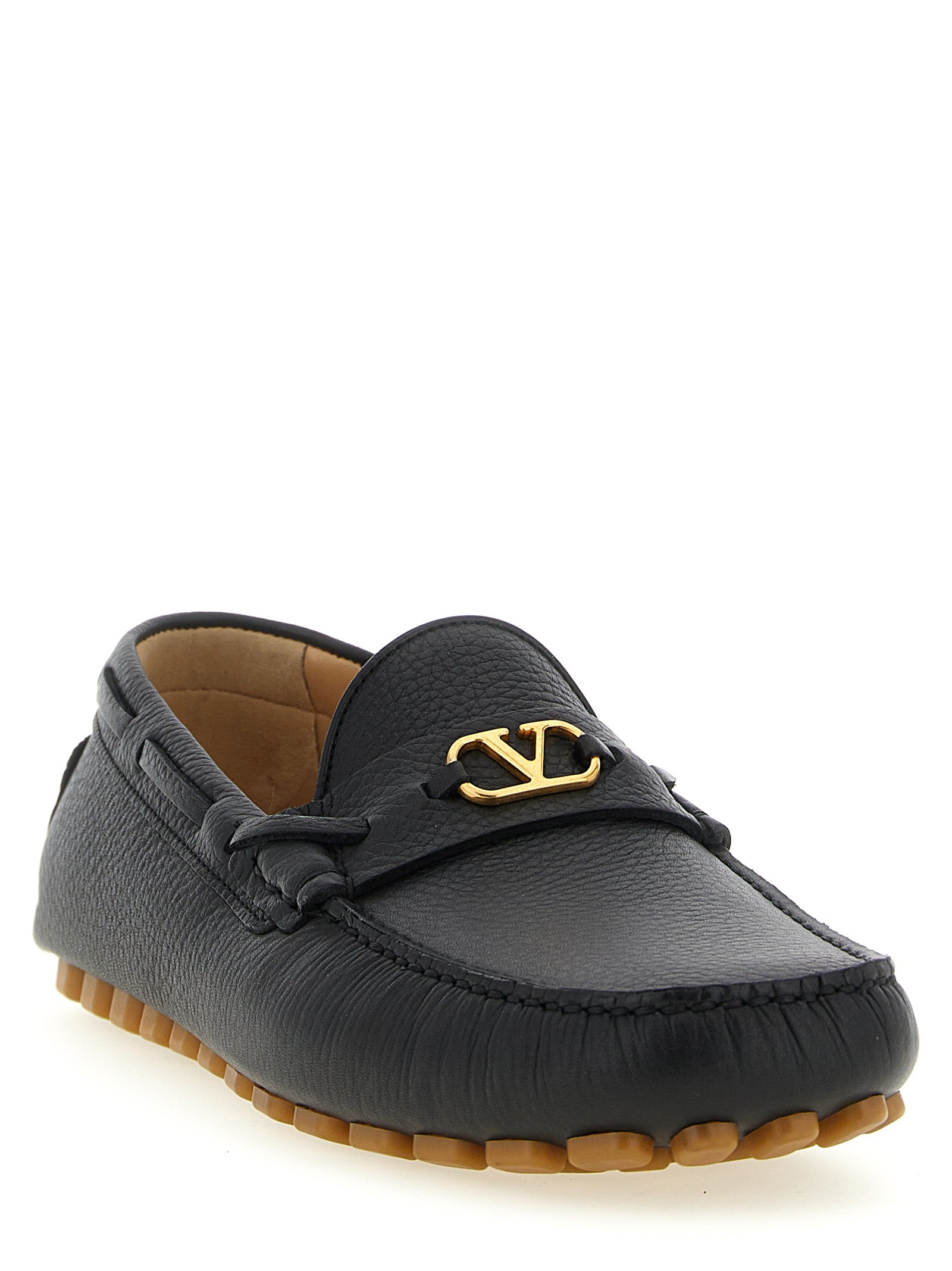 Valentino Garavani Schwarze Loafer aus Kalbsleder zum Hineinschlüpfen