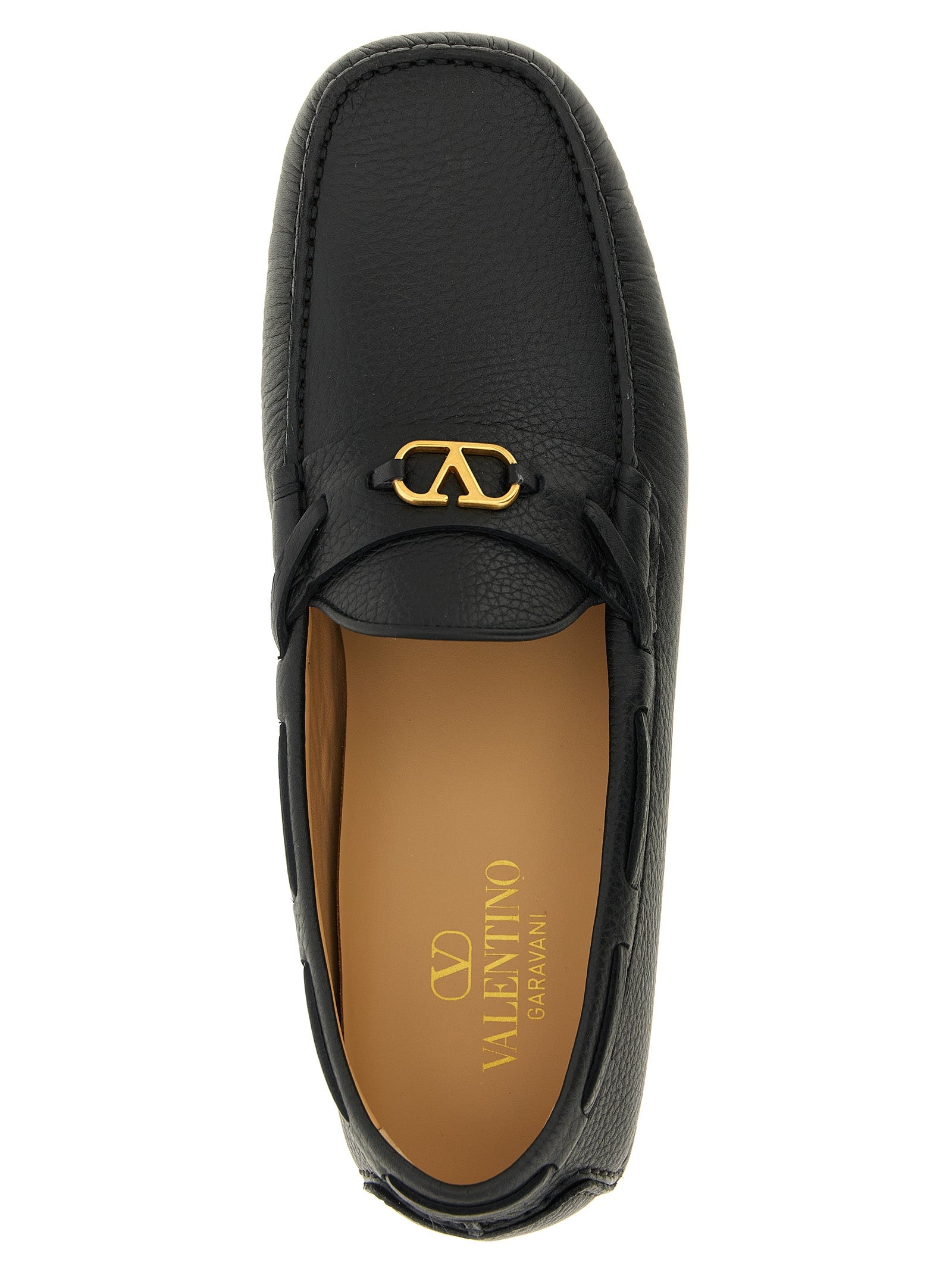 Valentino Garavani Schwarze Loafer aus Kalbsleder zum Hineinschlüpfen