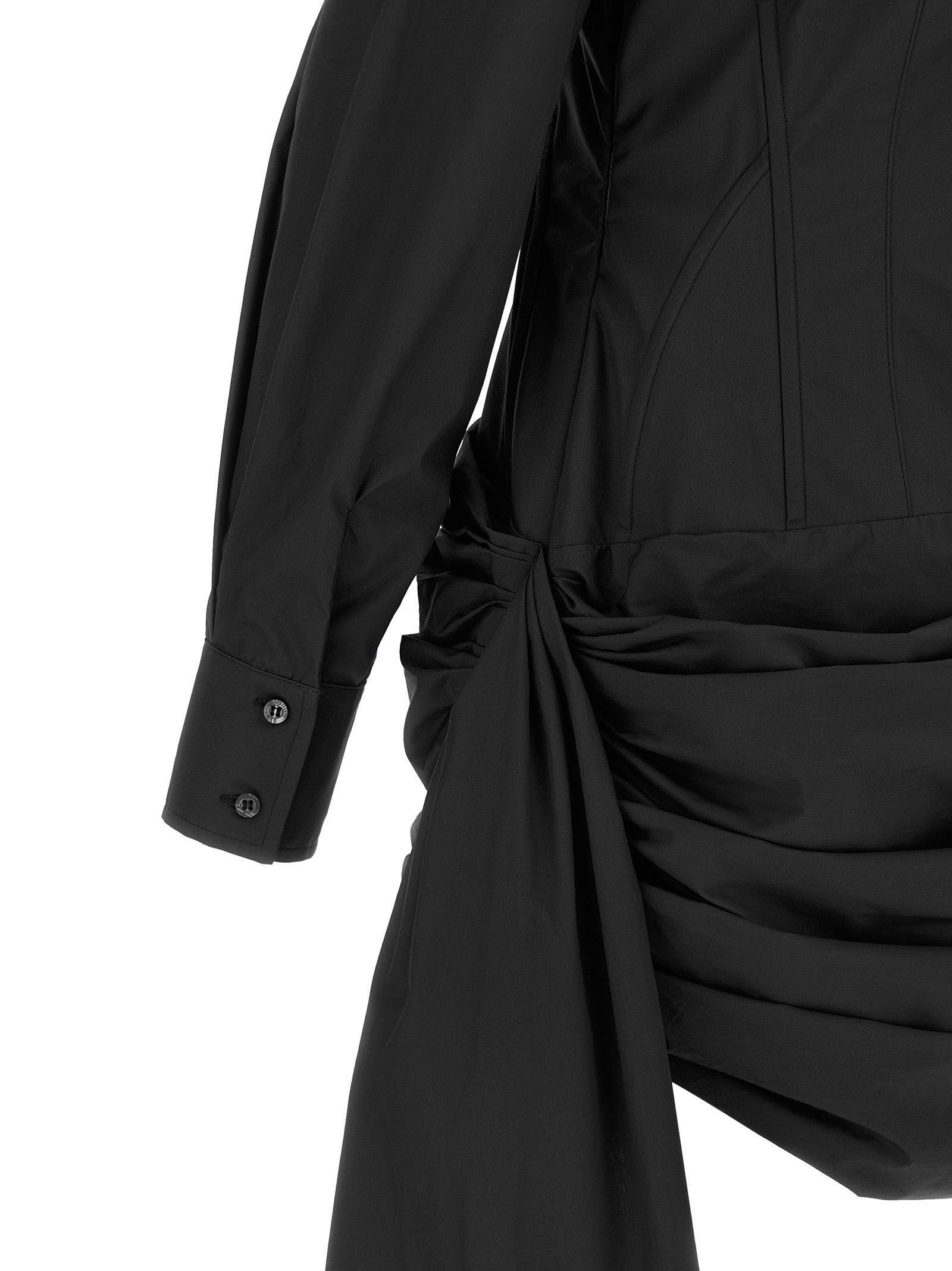 Giuseppe Di Morabito Schwarzes kurzes Baumwollkleid