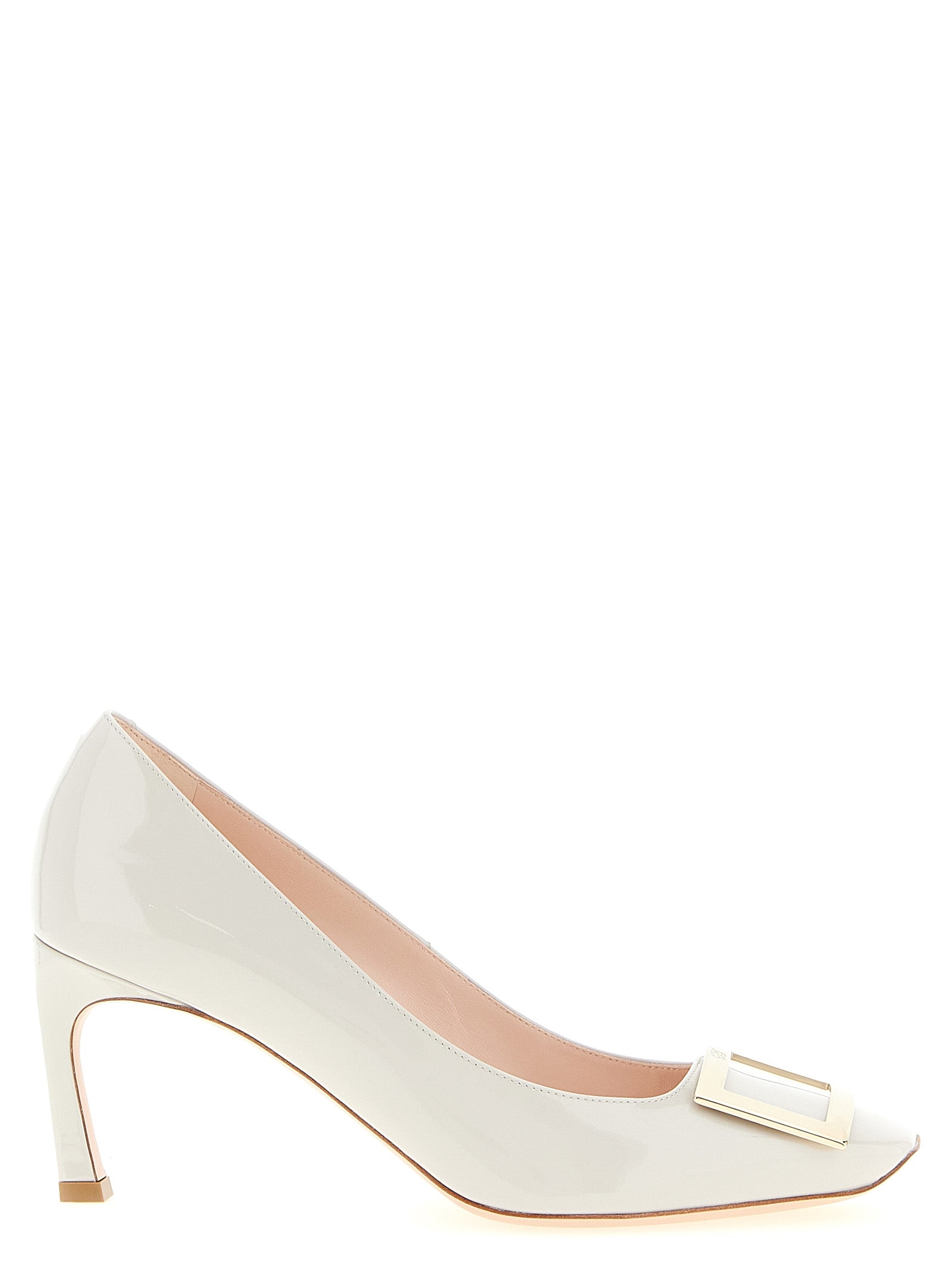 Roger Vivier Graue Pumps aus Kalbsleder mit mittlerem Absatz