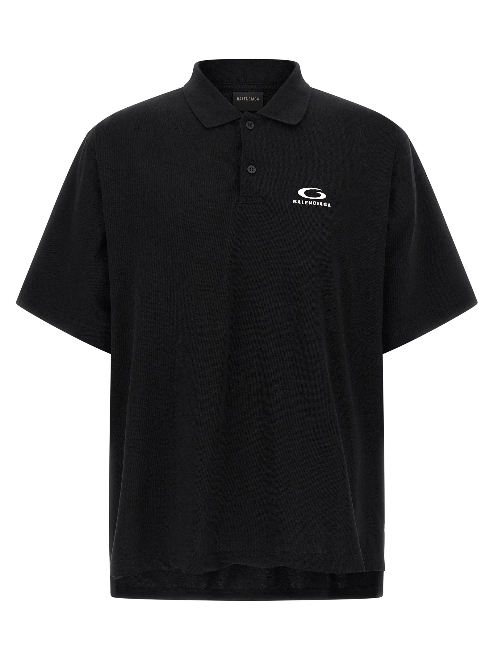 Balenciaga Schwarzes Baumwoll-Poloshirt