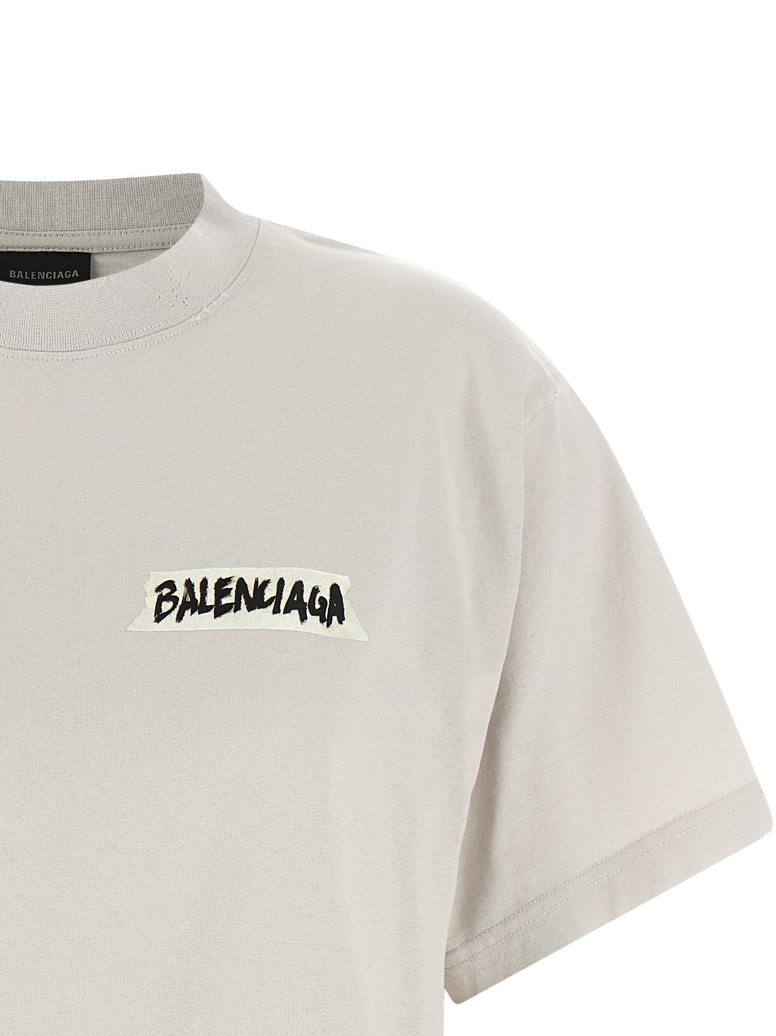 Balenciaga Graues Baumwoll-T-Shirt
