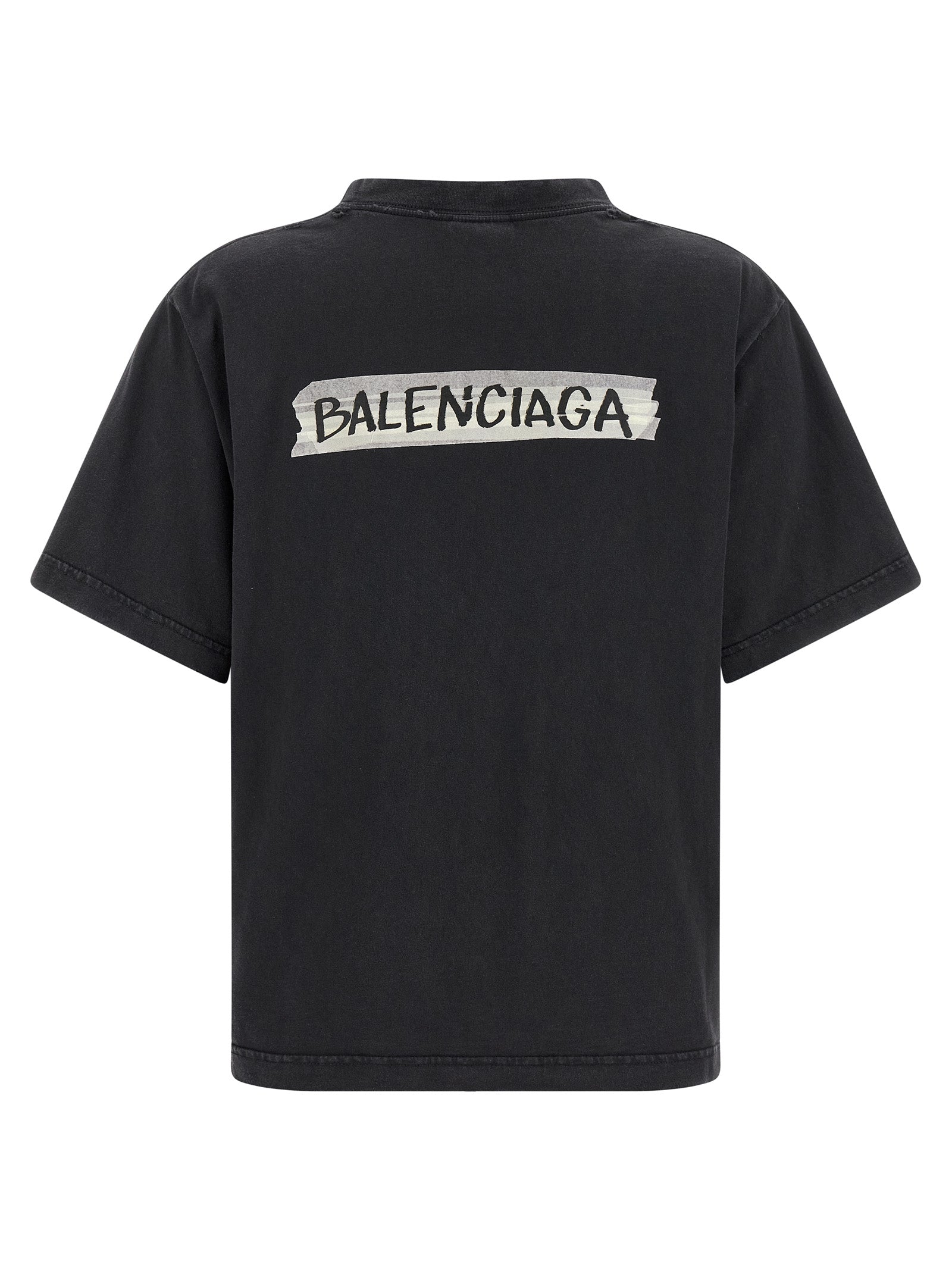 Balenciaga Schwarzes Baumwoll-T-Shirt