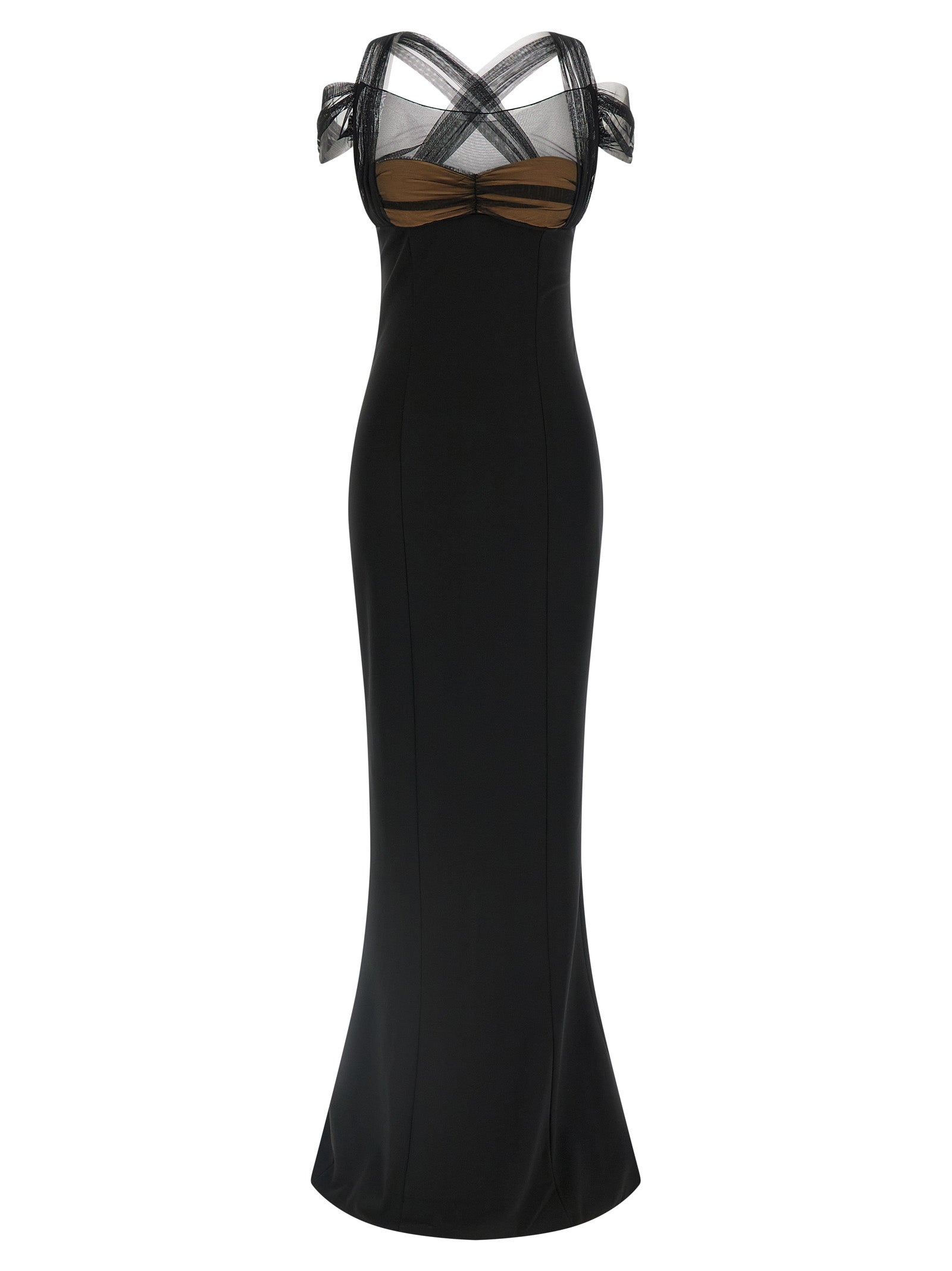 Nensi Dojaka Schwarzes Viskose-Maxikleid