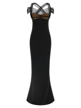 Nensi Dojaka Schwarzes Viskose-Maxikleid