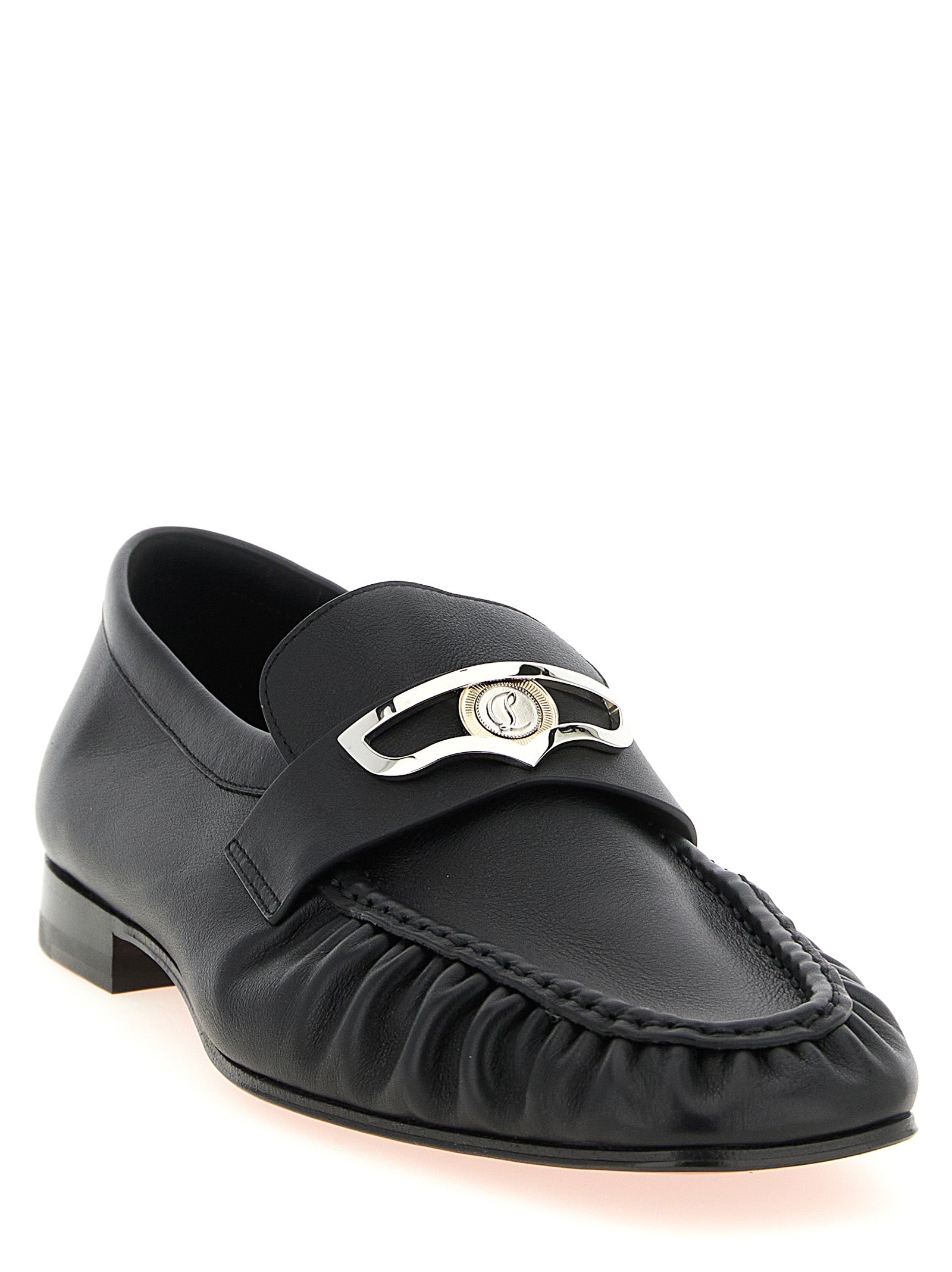Christian Louboutin Schwarze Loafer aus Kalbsleder zum Hineinschlüpfen