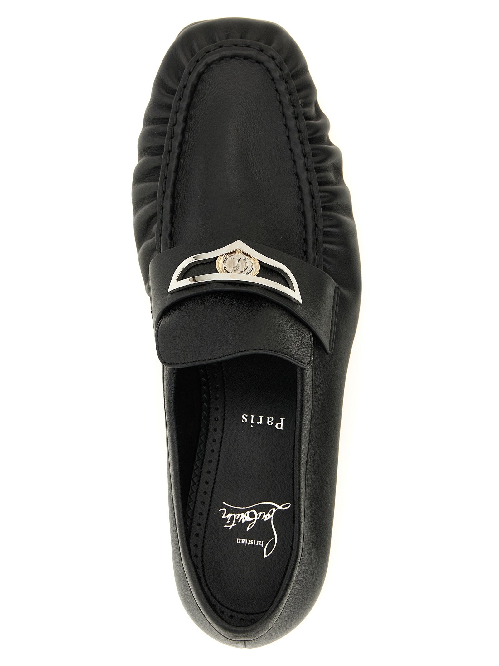 Christian Louboutin Schwarze Loafer aus Kalbsleder zum Hineinschlüpfen