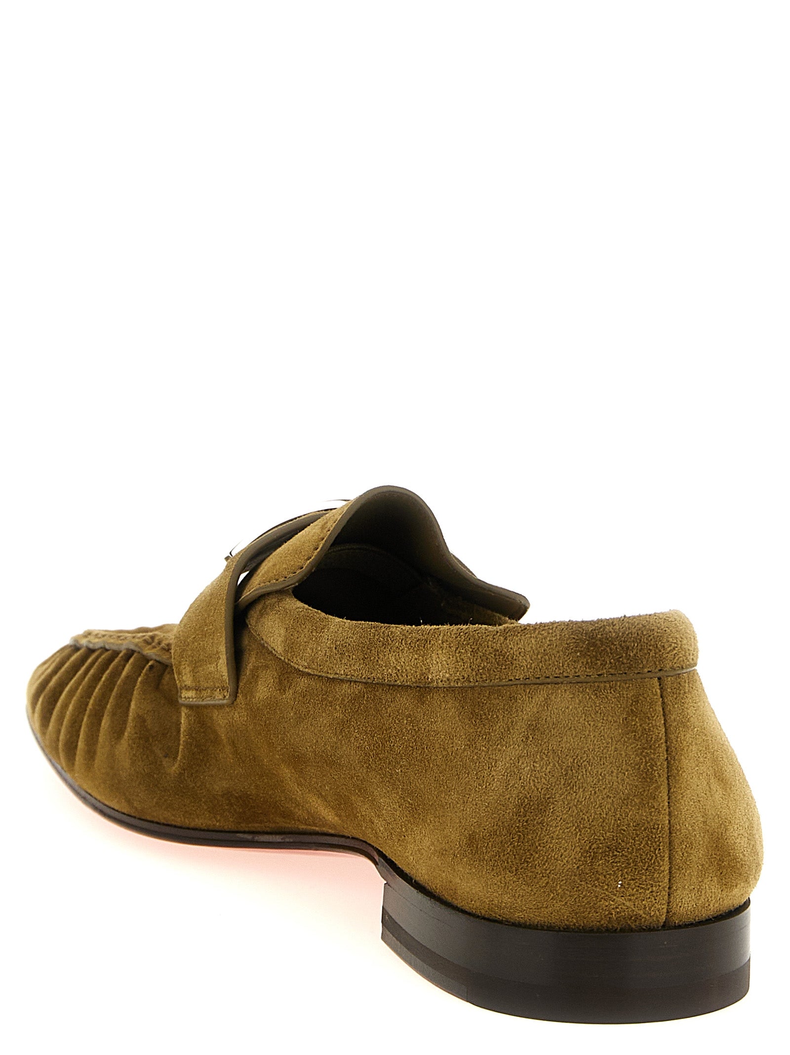 Christian Louboutin Braune Kalbsleder-Slipper