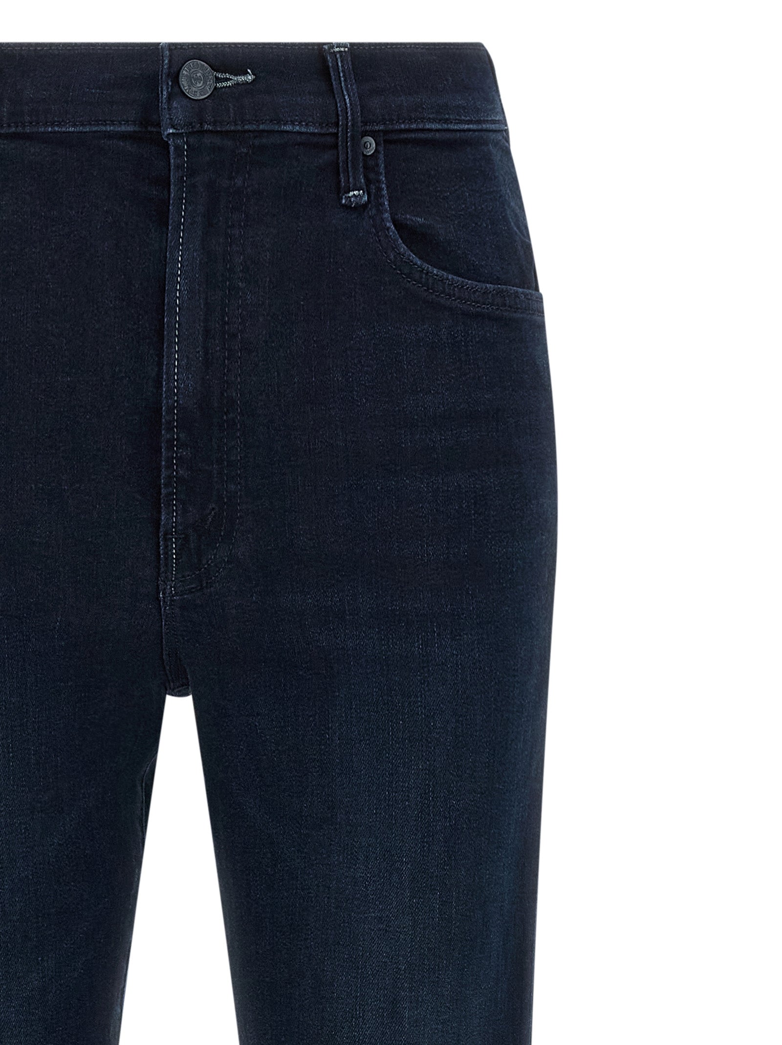 Mother Denim Blaue Baumwoll-Jeans mit ausgestelltem Bein