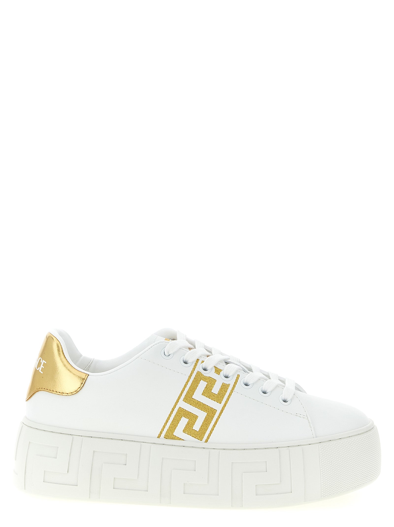 Versace Goldene Nylon-Plateau-Sneaker