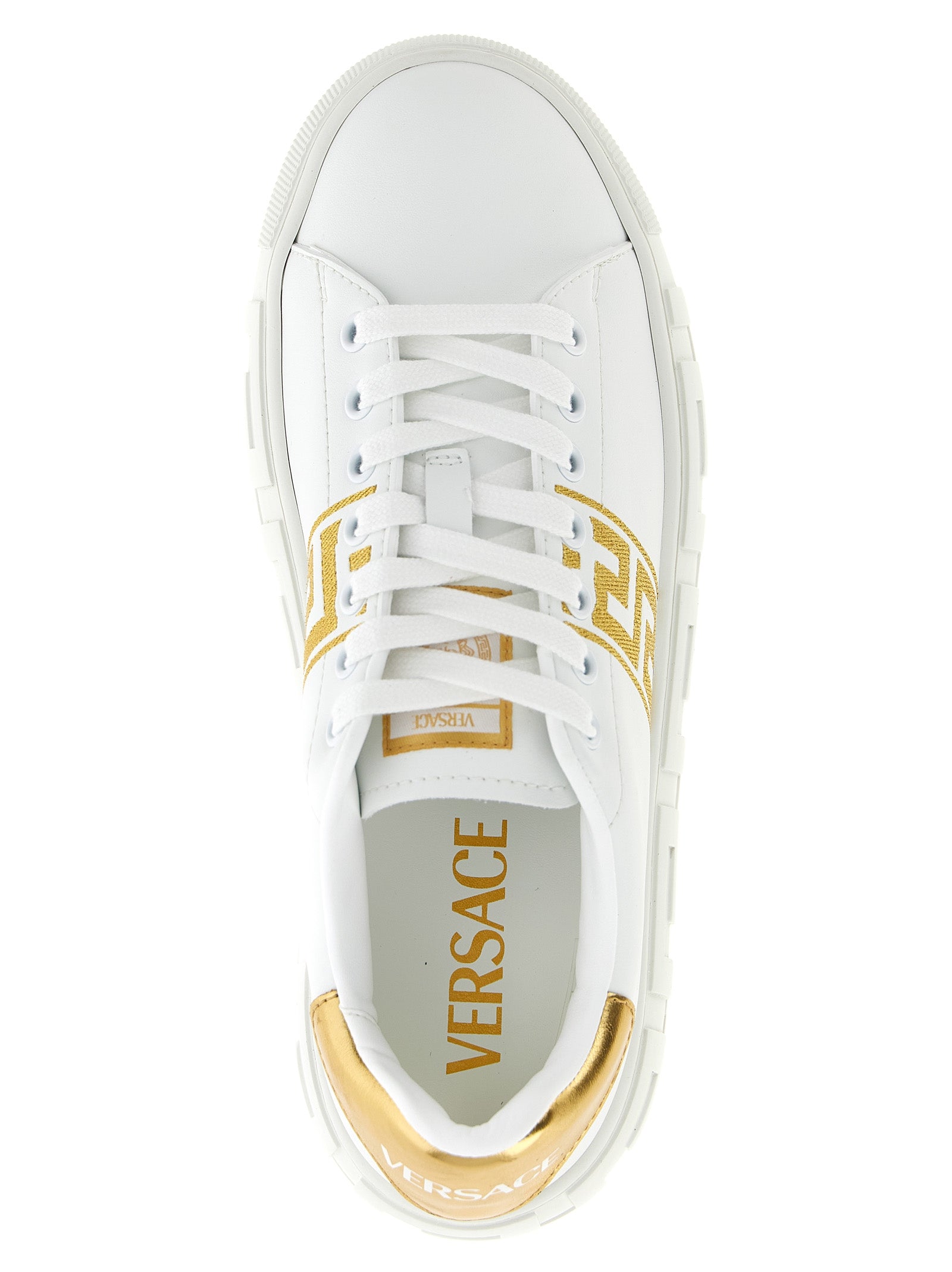 Versace Goldene Nylon-Plateau-Sneaker