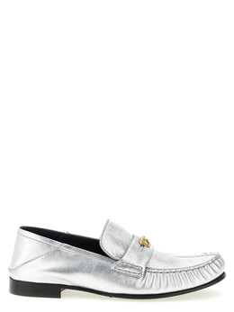Versace Loafer aus Lammleder in Silber