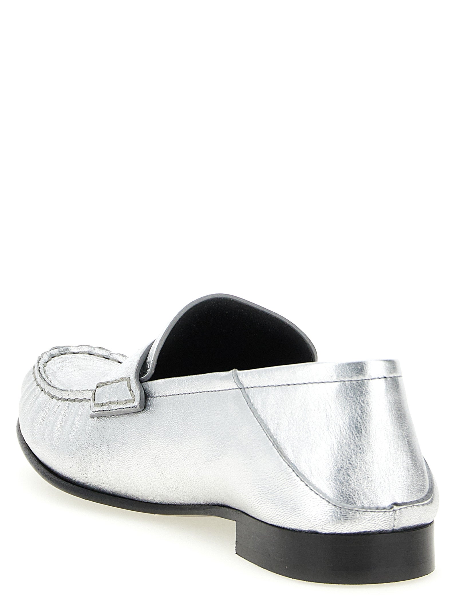 Versace Loafer aus Lammleder in Silber