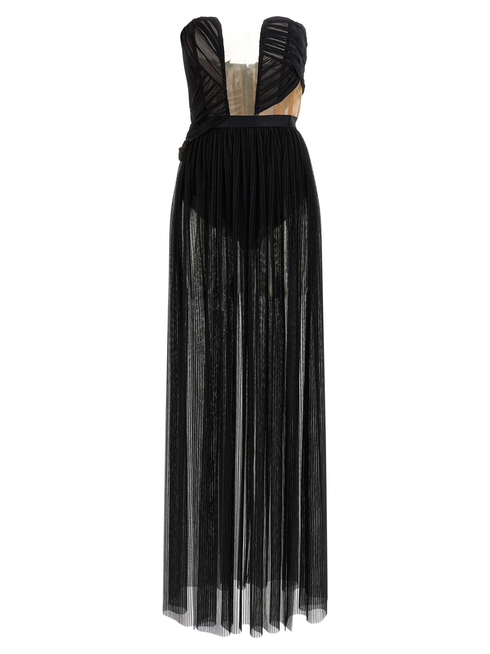 Nensi Dojaka Schwarzes Viskose-Maxikleid