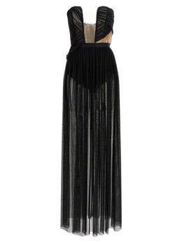 Nensi Dojaka Schwarzes Viskose-Maxikleid