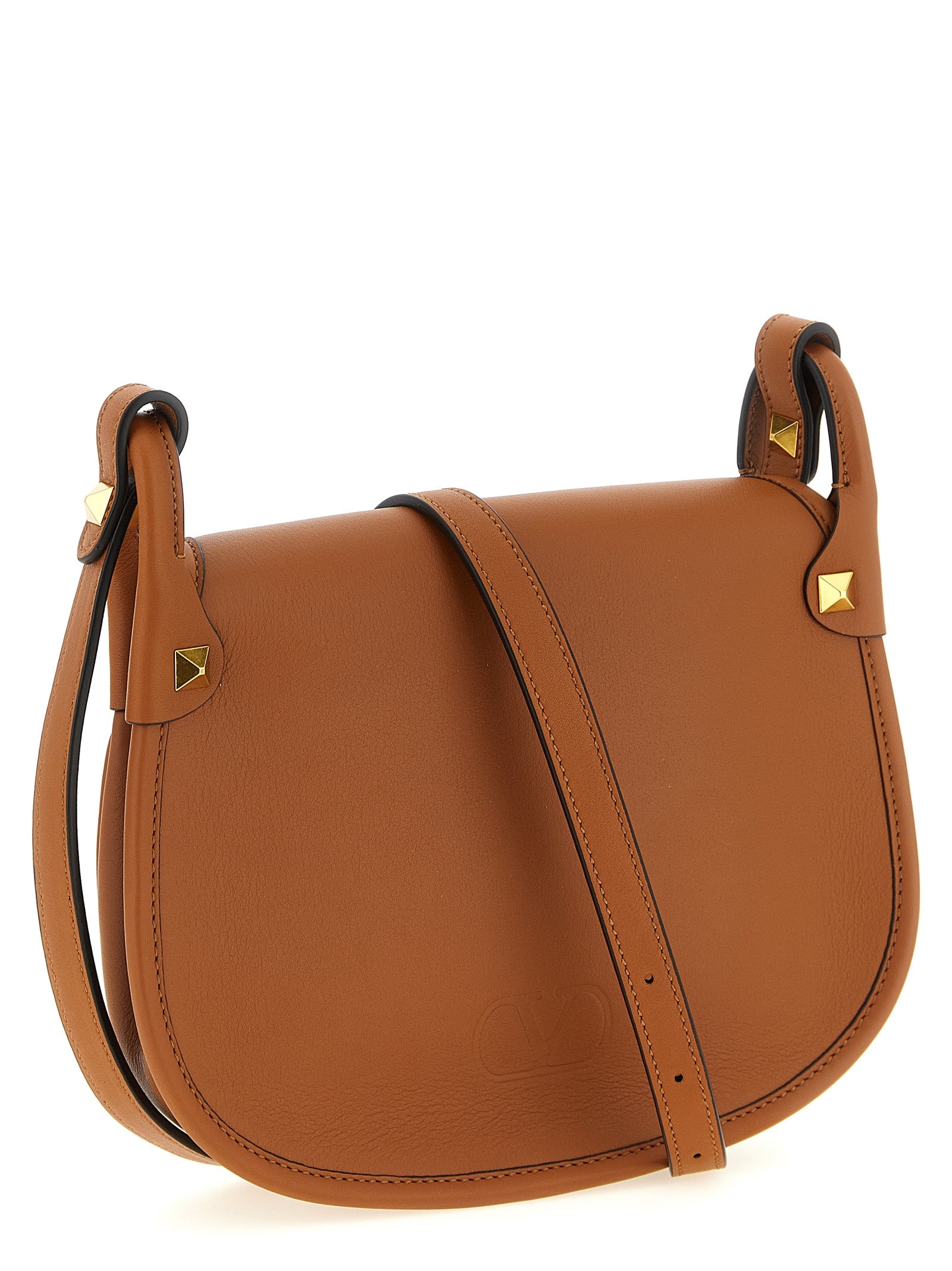 Valentino Garavani Braunes Kalbsleder Damen Crossbody Tasche