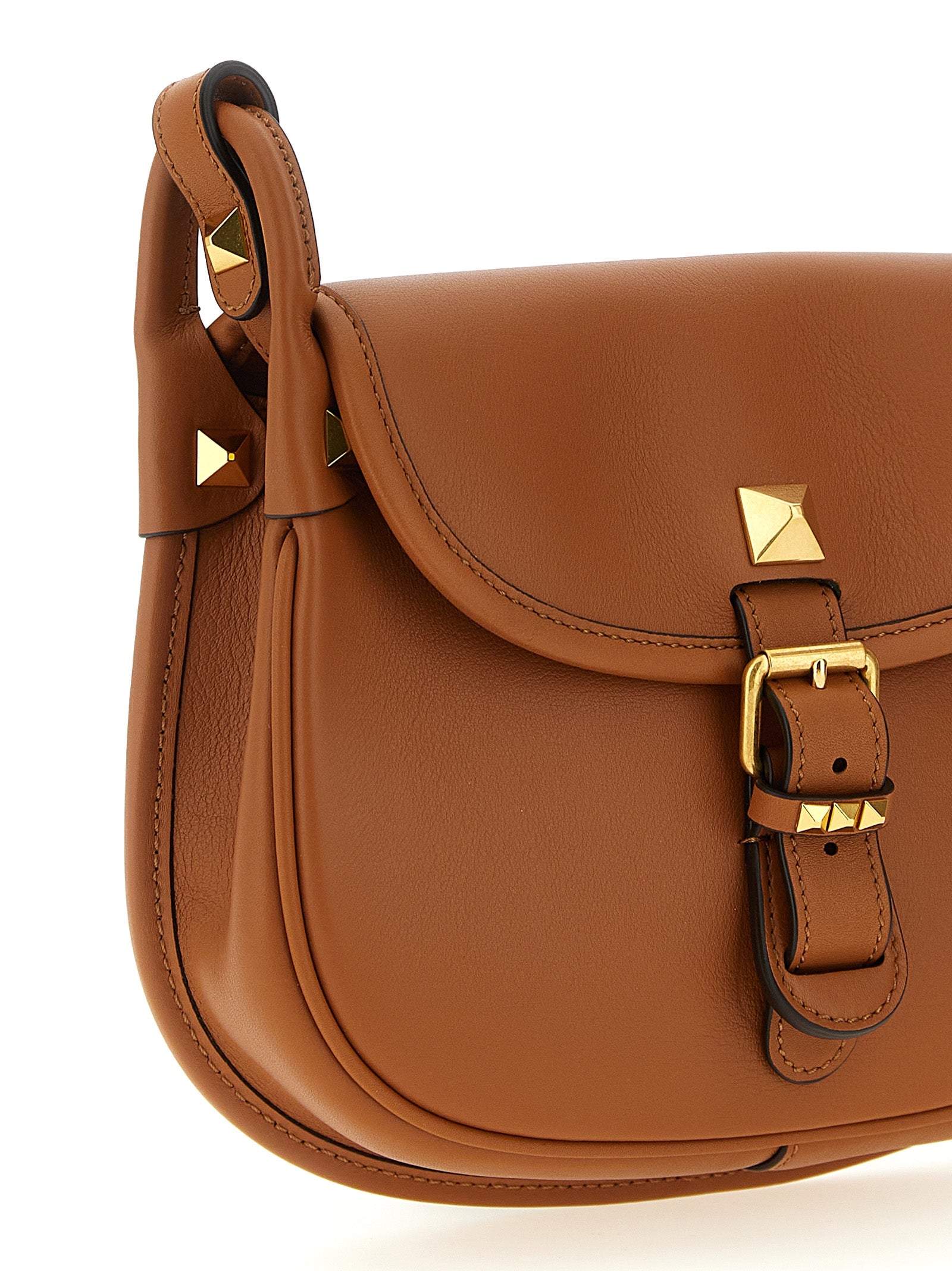 Valentino Garavani Braunes Kalbsleder Damen Crossbody Tasche