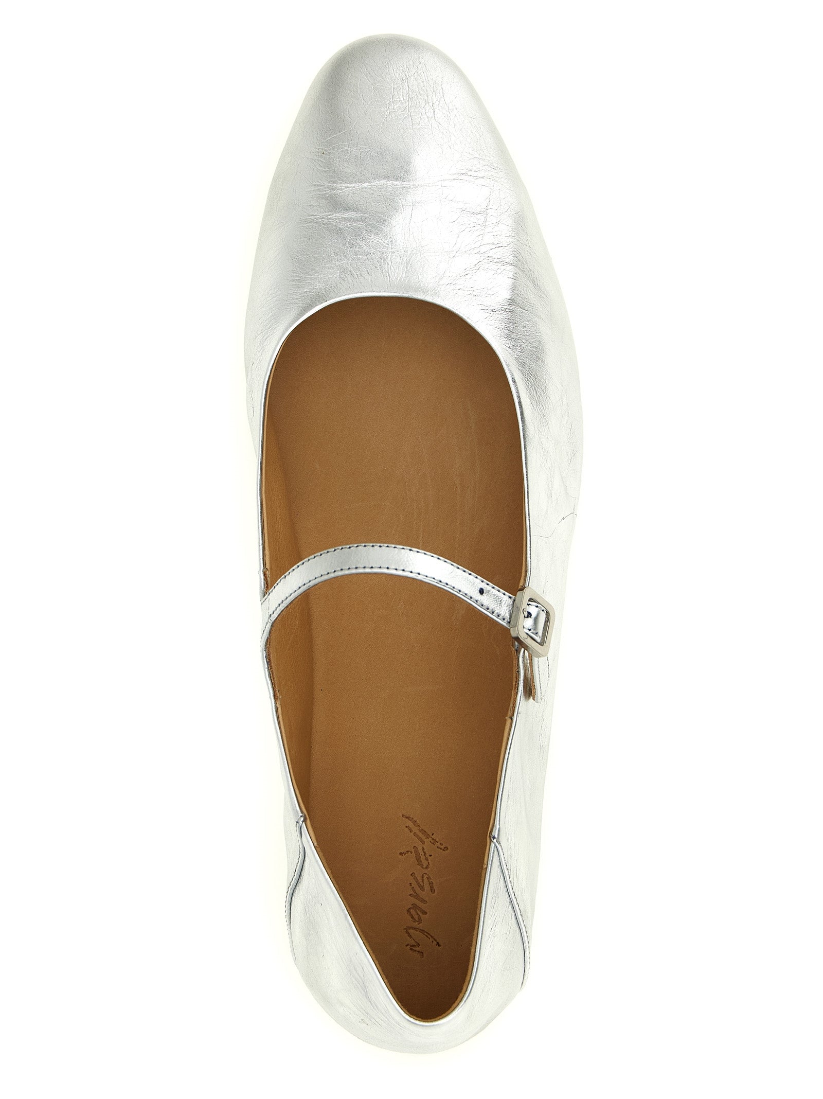 Marsell Ballerinas aus silbernem Kalbsleder