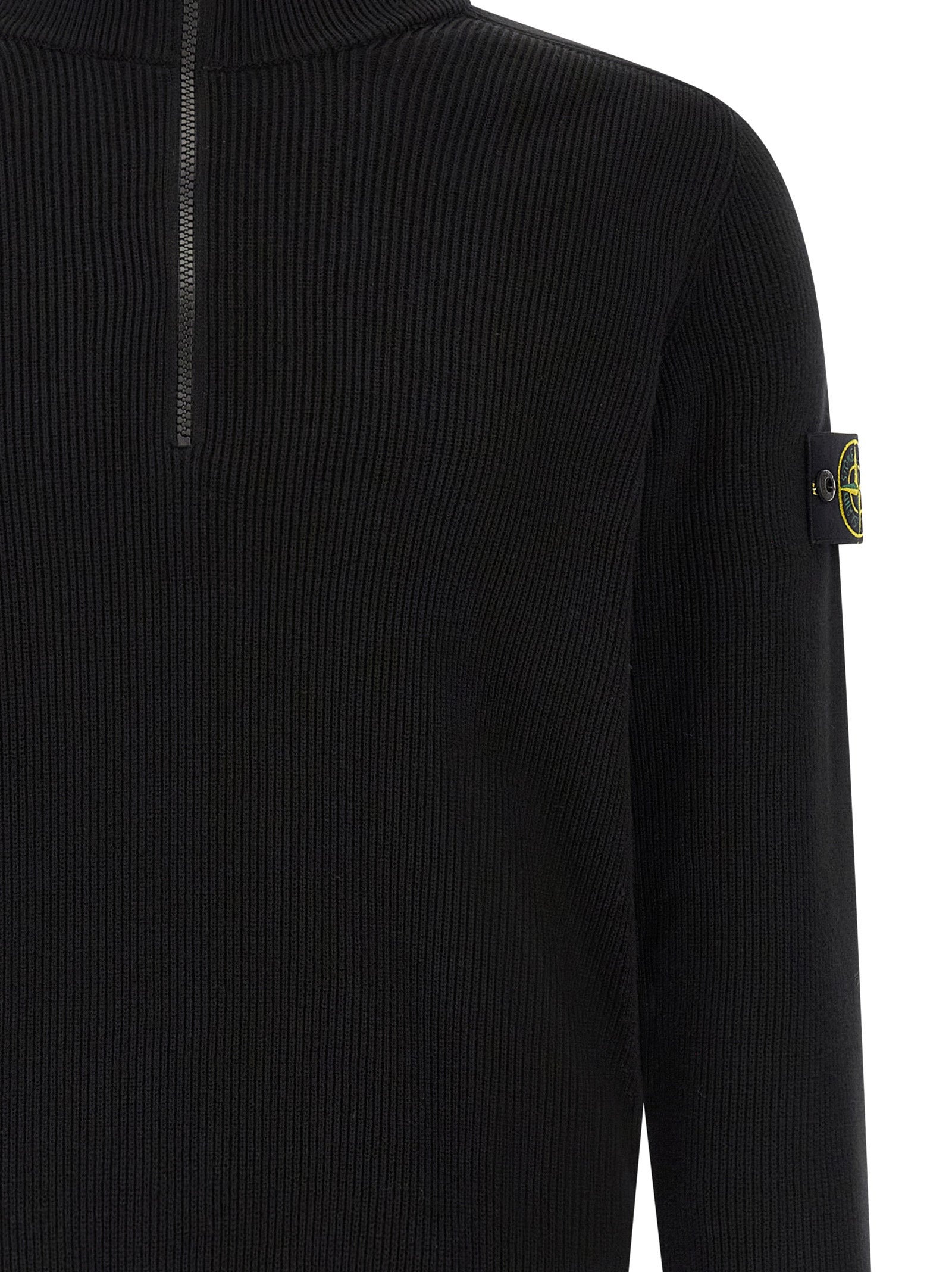 Stone Island Schwarzer Baumwollcardigan
