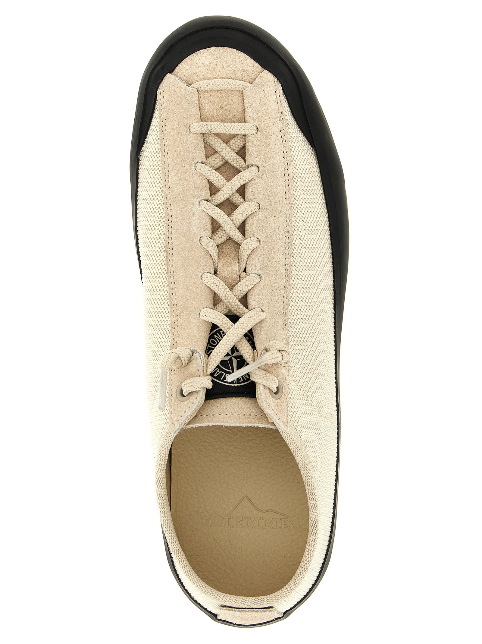 Stone Island Beige Kalbsleder Low-Top-Sneaker
