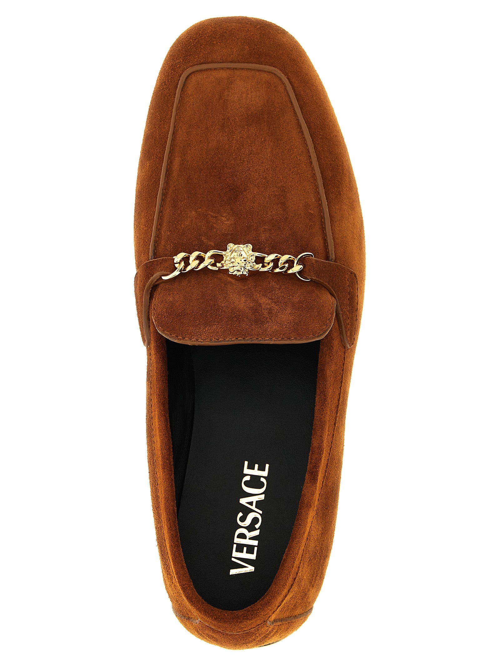 Versace Braune Kalbsleder-Slipper