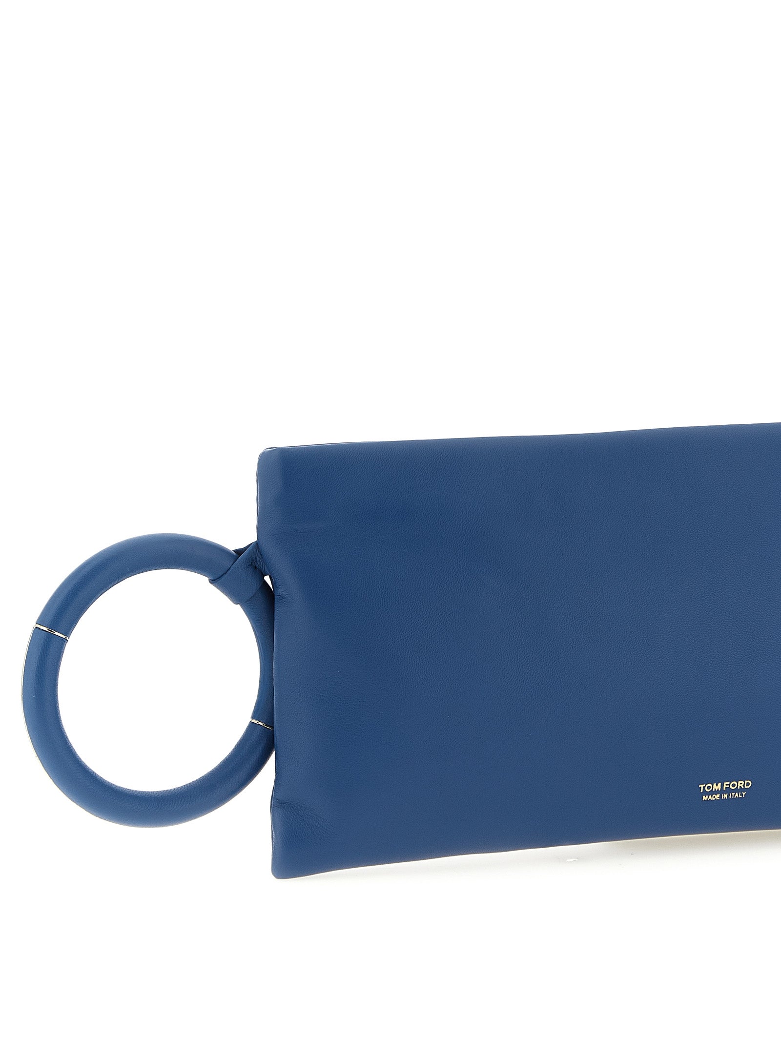 Tom Ford Blaue Clutch aus Lammleder