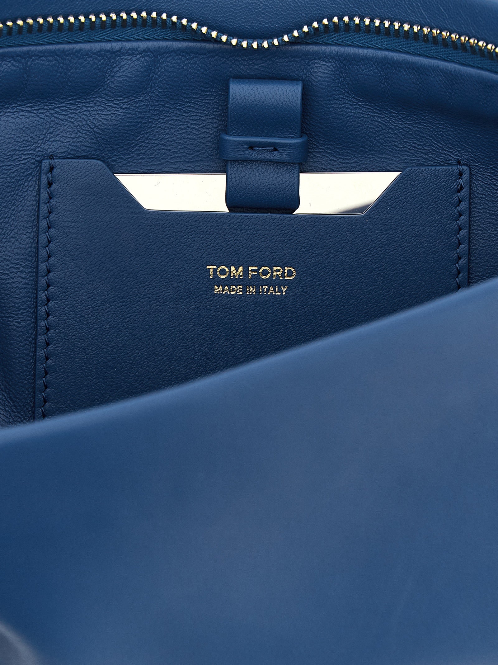 Tom Ford Blaue Clutch aus Lammleder