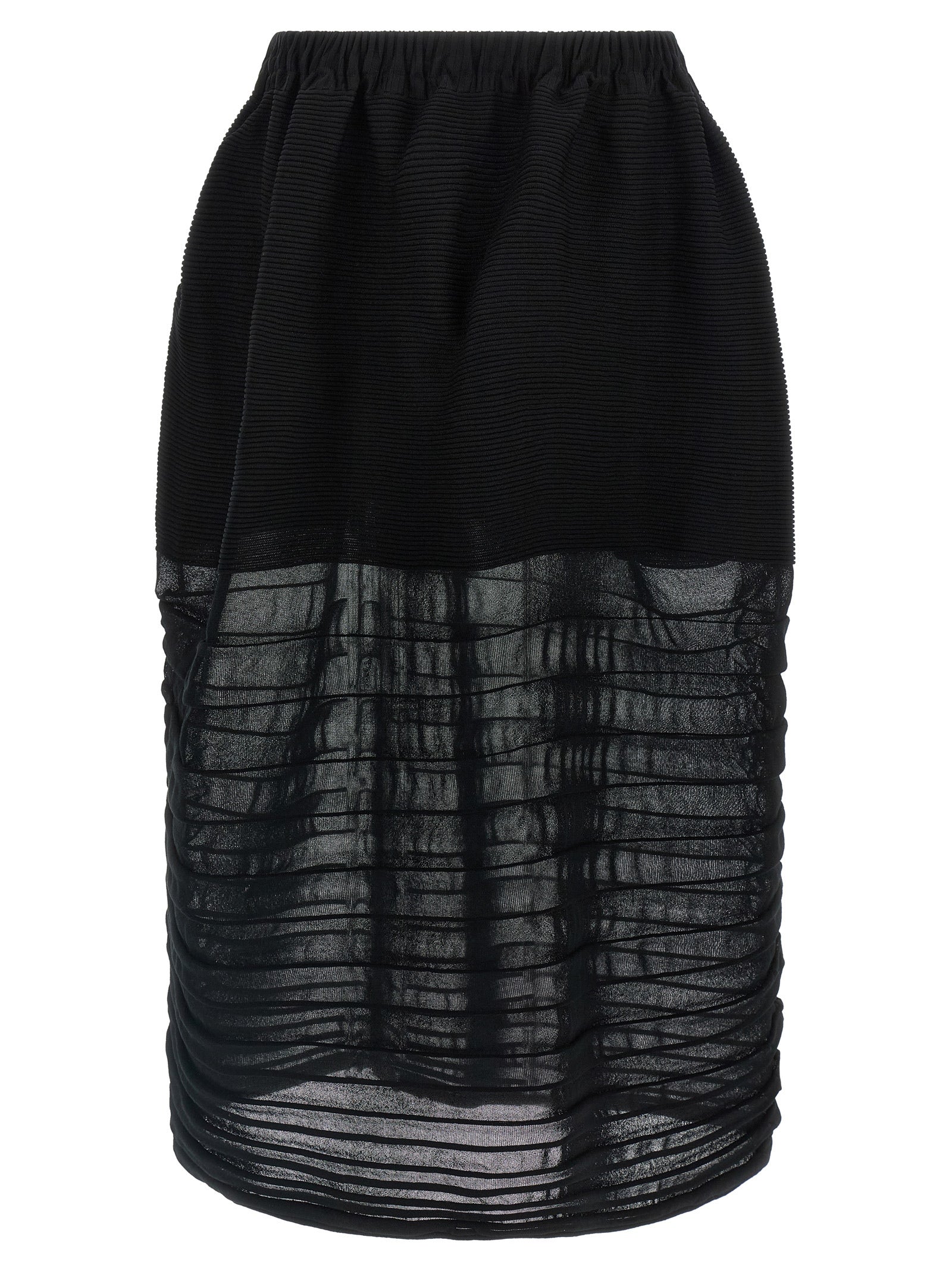 Issey Miyake Schwarzer Midirock aus Polyester