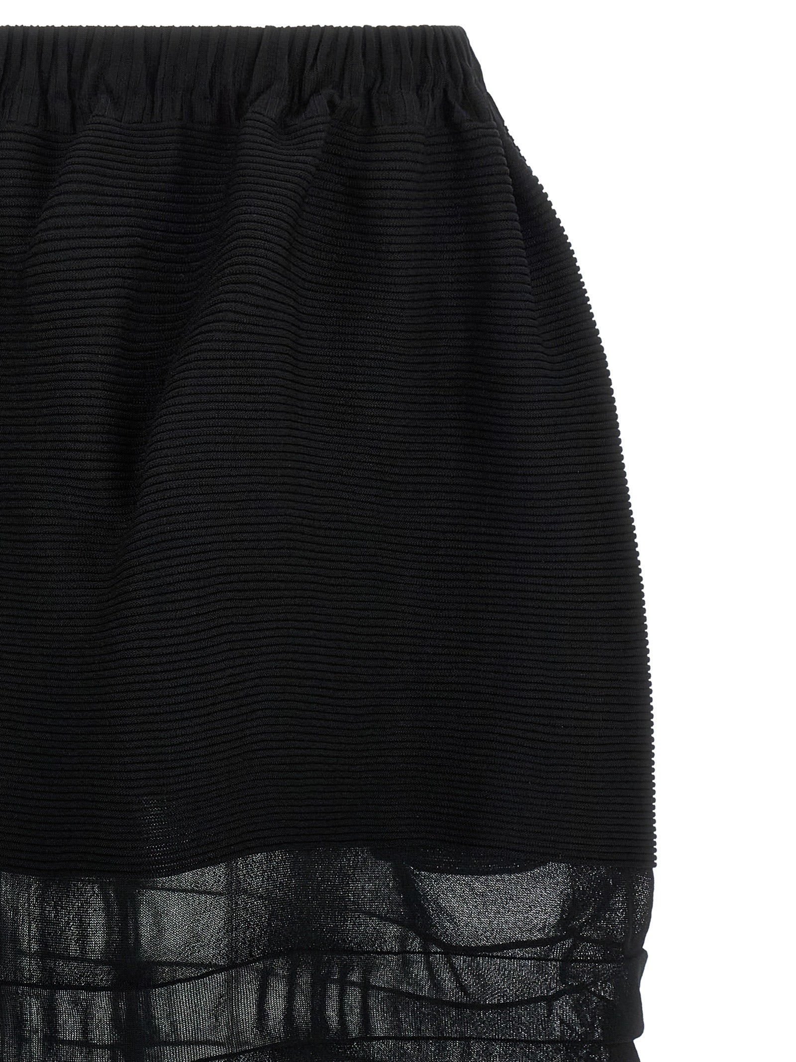 Issey Miyake Schwarzer Midirock aus Polyester