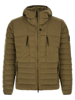 Stone Island Zweifarbige Polyamid-Steppjacke in voller Länge