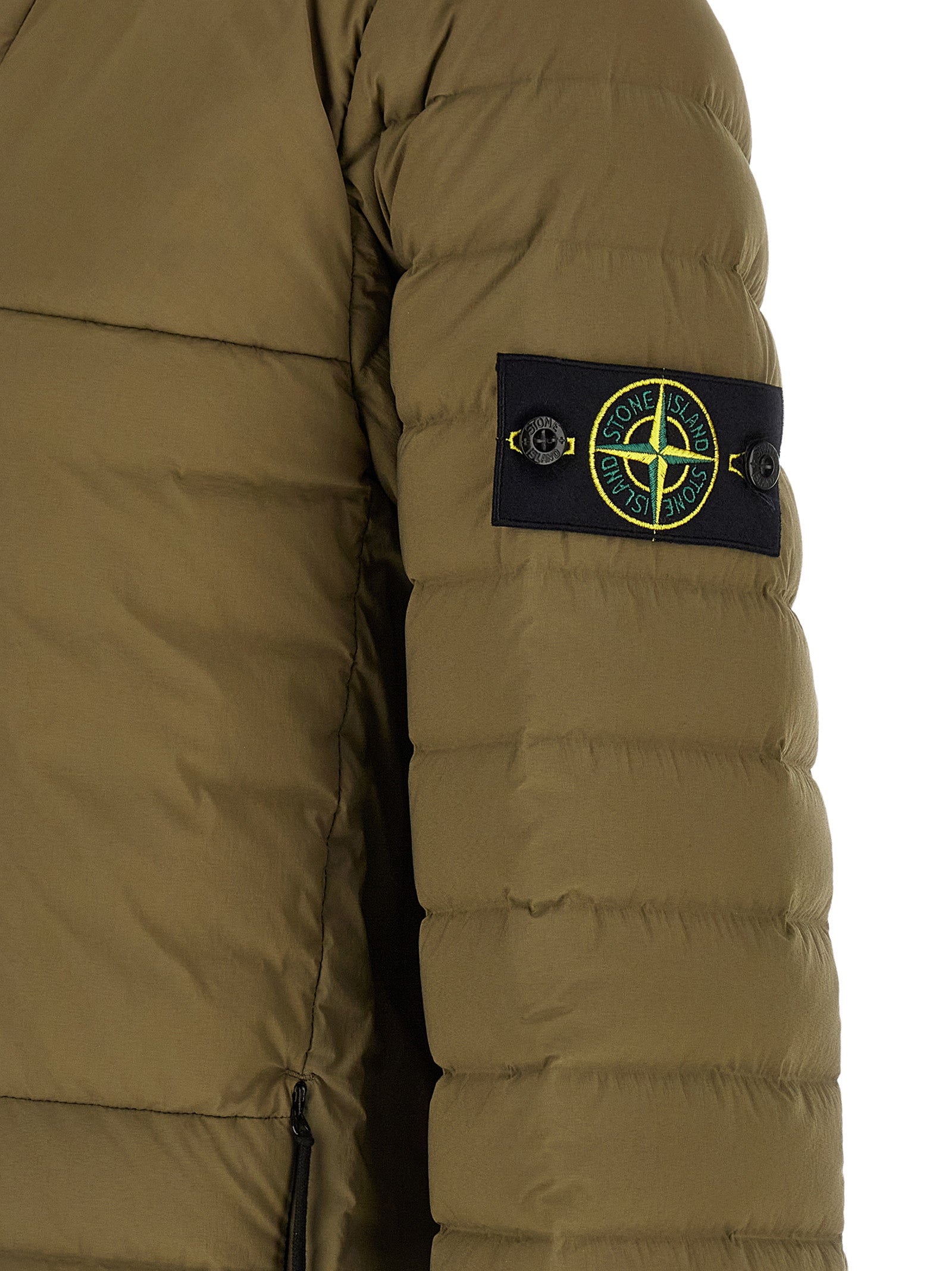 Stone Island Zweifarbige Polyamid-Steppjacke in voller Länge