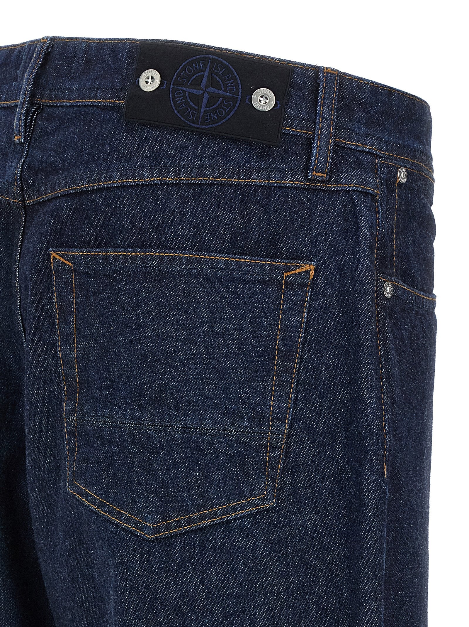 Stone Island Blaue Baumwolljeans im Relaxed Fit