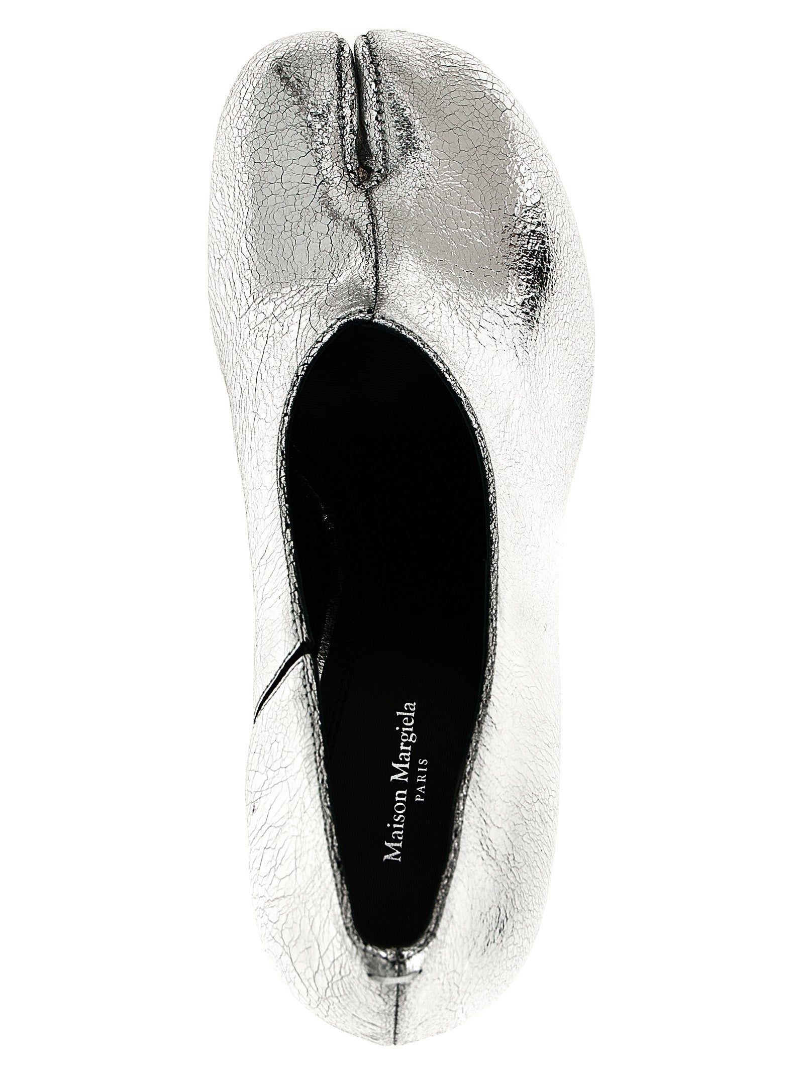 Maison Margiela Silberne Kalbsleder-Pumps mit mittlerem Absatz