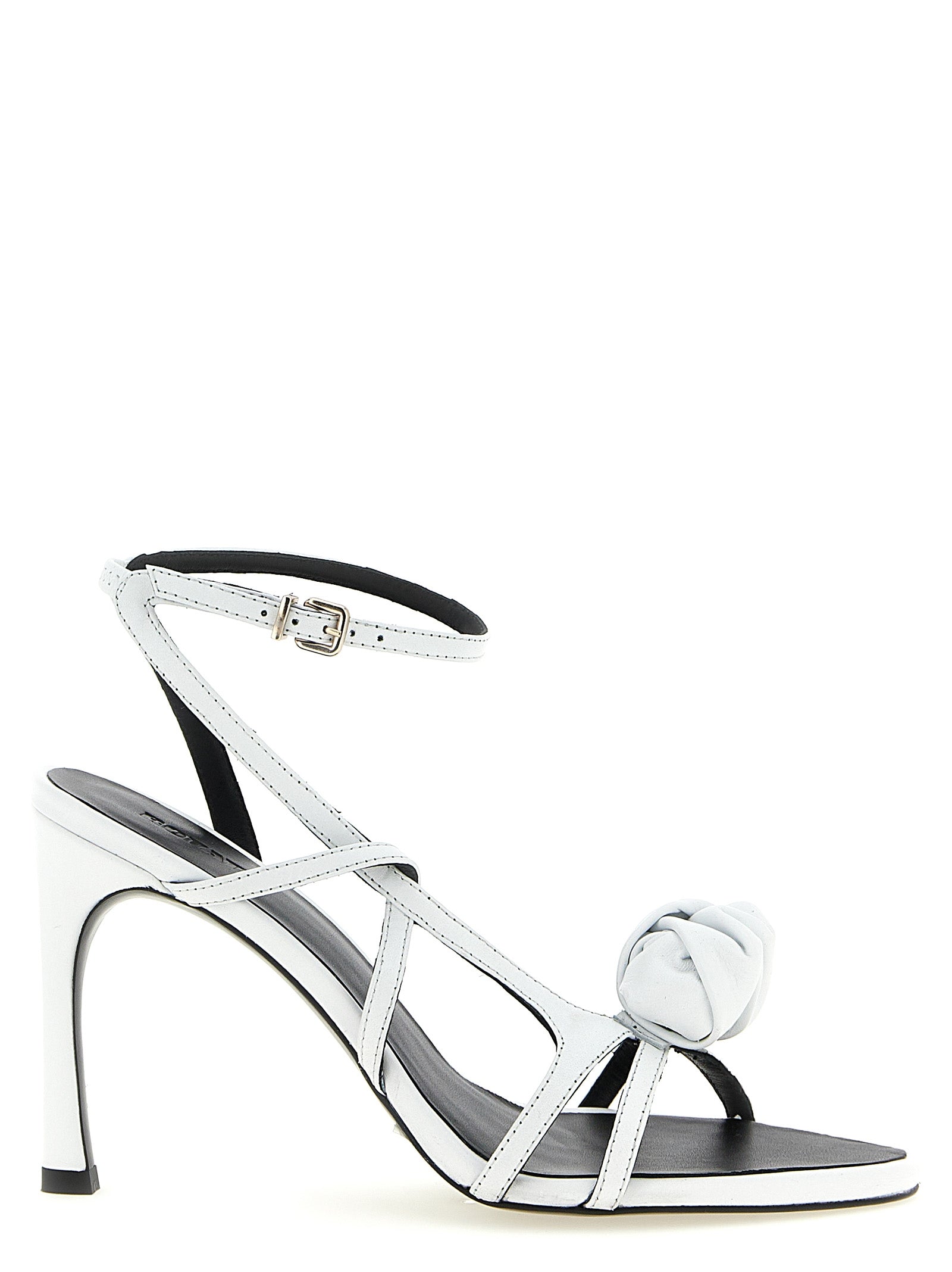 ROTATE BIRGER CHRISTENSEN Weiße Stiletto-Sandalen aus Kalbsleder