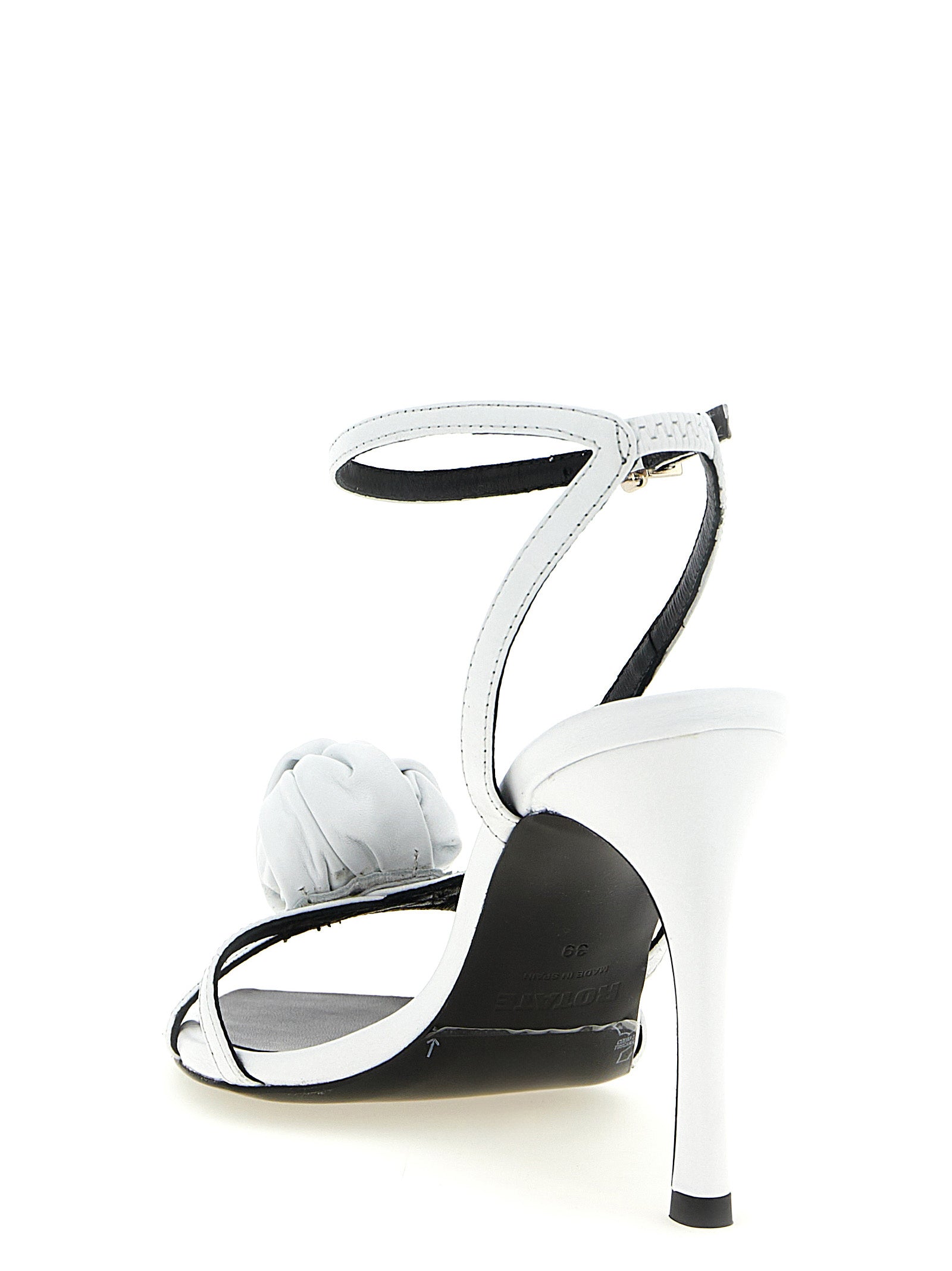 ROTATE BIRGER CHRISTENSEN Weiße Stiletto-Sandalen aus Kalbsleder