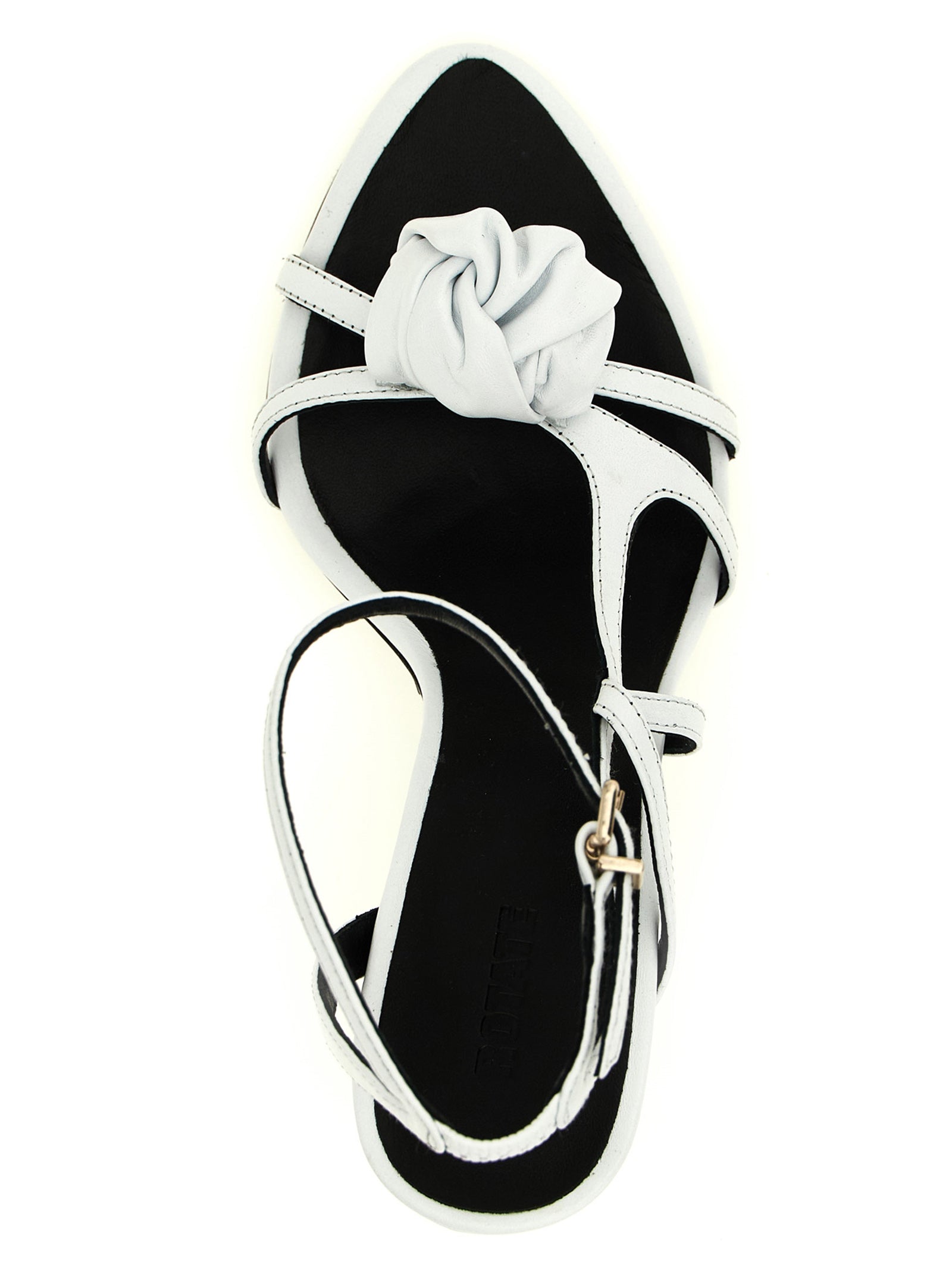 ROTATE BIRGER CHRISTENSEN Weiße Stiletto-Sandalen aus Kalbsleder
