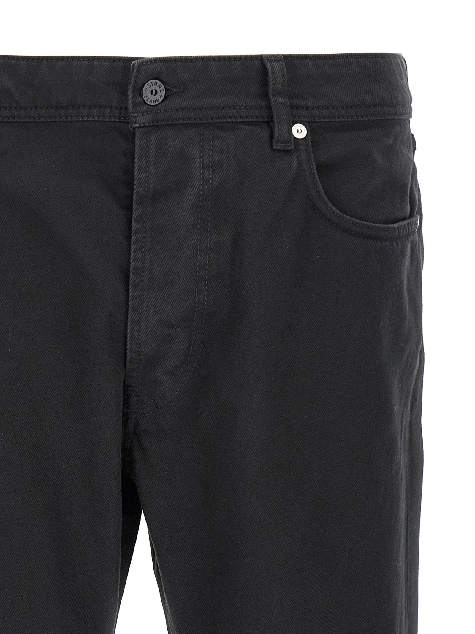 Stone Island Schwarze Baumwoll-Jeans mit geradem Bein