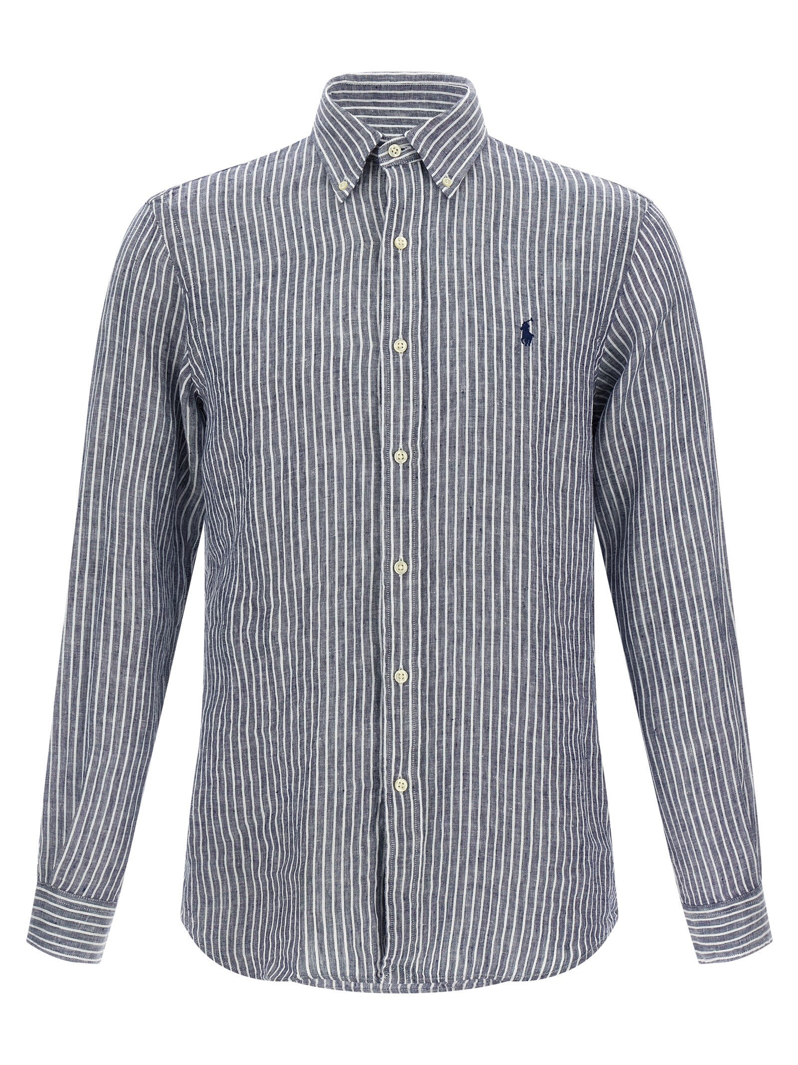 Polo Ralph Lauren Blaue Leinenbluse