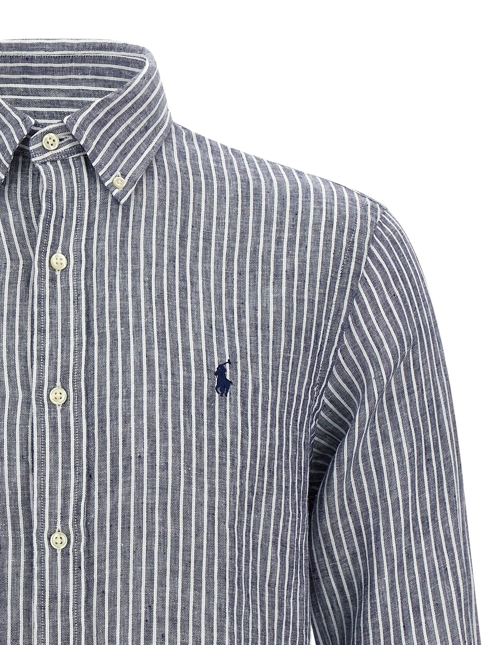 Polo Ralph Lauren Blaue Leinenbluse