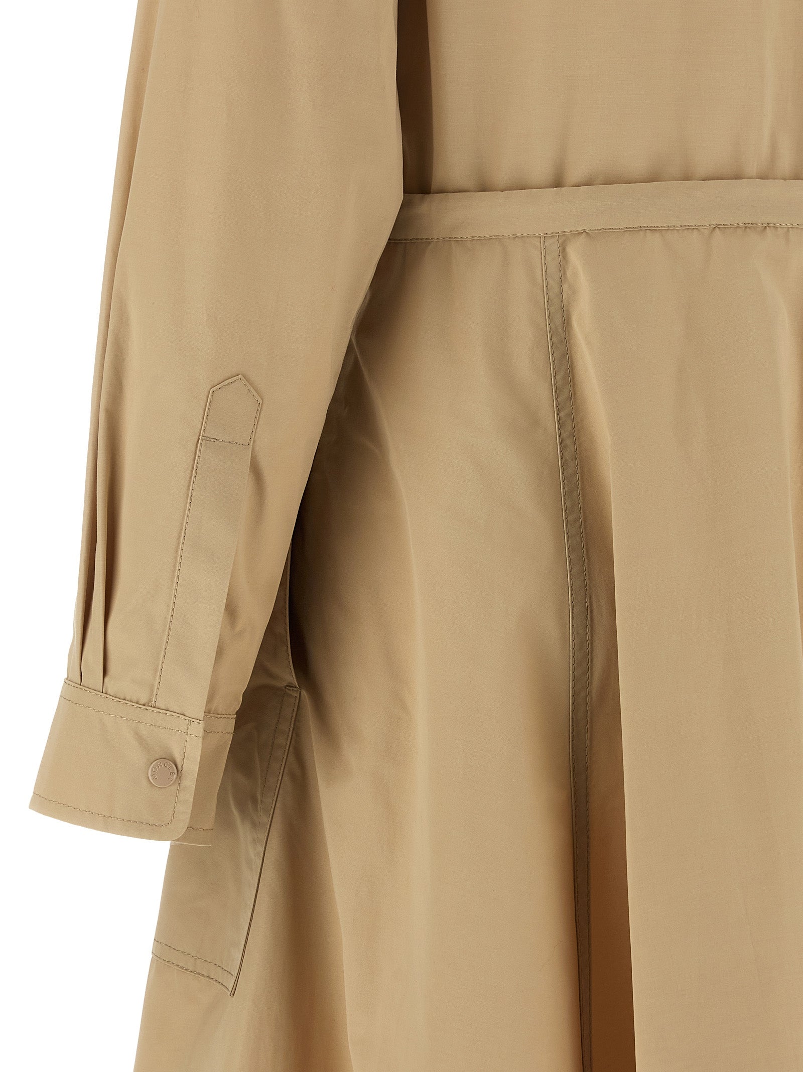 Moncler Beigefarbenes Polyester-Maxikleid
