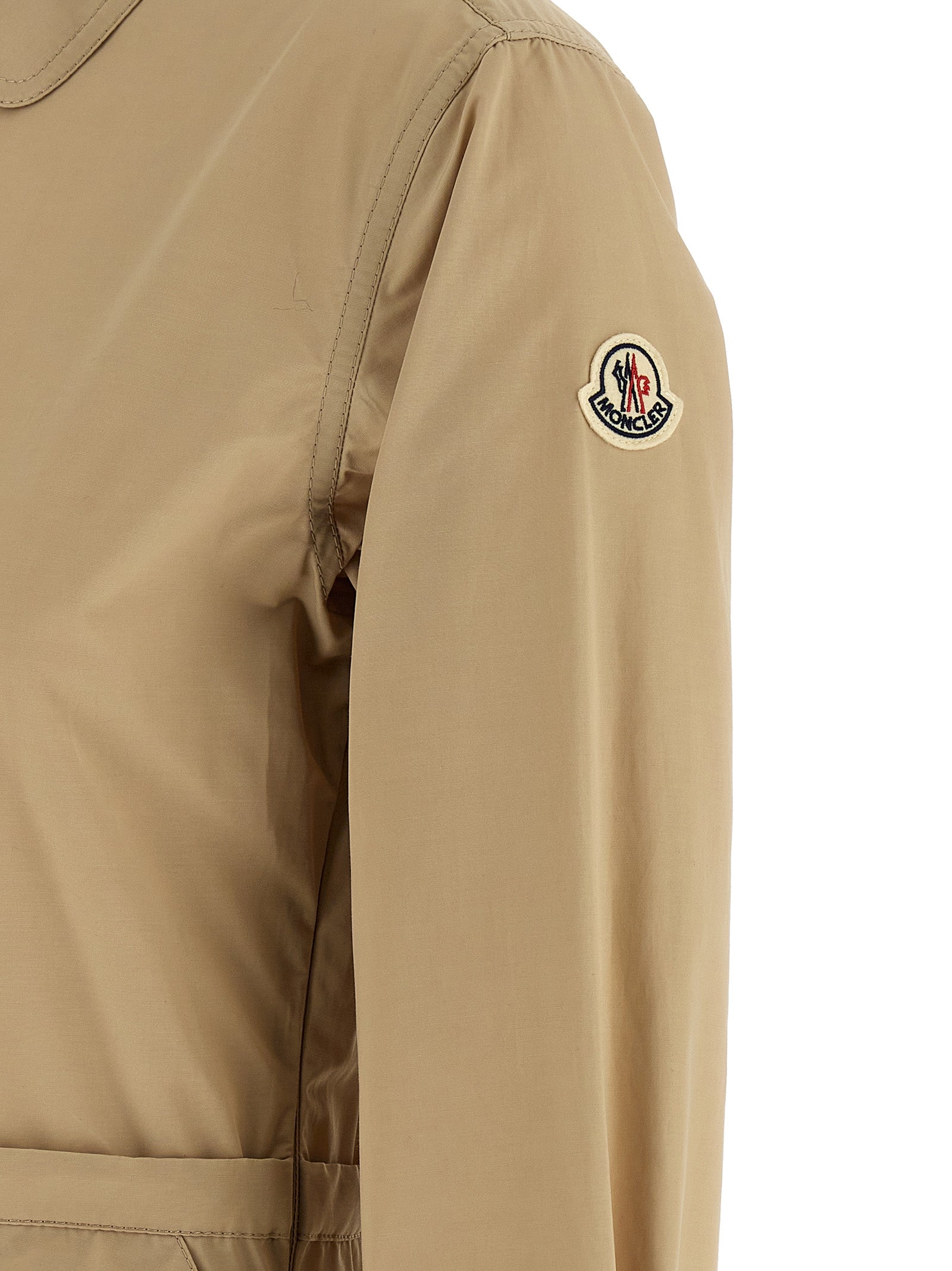 Moncler Beigefarbenes Polyester-Maxikleid